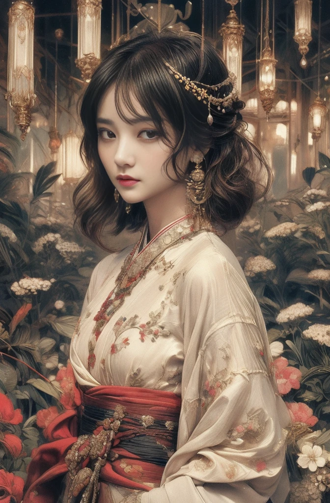 red and black keynotes, Avant-garde, Murder Mystery, The world of Kyusaku Yumeno, picaresque, Taisho Romance, In the Imperial City of Tokyo, A fantastic atmosphere, Fashion model Sayoko Yamaguchi, 1人のBeautiful bob cutの女性が立っている, mysterious beautiful woman, Beautiful bob cut, Very sharp beauty, A woman from a distinguished family in the 1920s, pretty much beautiful face, Sharp eyes with long slits, Very delicate and beautiful eyes, Captivating woman, Very stylish woman, Elegant and noble beauty, Beautiful and stylish red kimono, A woman who looks about 27 years old, Five fingered hand, Gorgeous and luxurious, Chen Yifei, Female painting, Vivid and colorful paintings, Glamorous and luxurious, eiko ishioka, yuuki hagure, Ishida Sui with black hair, takeyuki kanda, inspired by Miwa Komatsu, Kazami Yuuka, Yoshitomo Nara, Yaoi Kasuma, Akiko Takase, Kazue Kato, Paintings from Nakahara Nantenbo, tumbler, What it is?, kimi takemura, For whom???, Yoshitomo Nara, chiho ashima, Aoi Ogata, kiyoko suzuki, Ishida Sui with black hair, Chen Yifeiに影響を与えた作品, Works that influenced Francesco Hayes, Inspired by Hendrik Terbruggen, Jean=Works that influenced Auguste Dominique Ingres, Works that influenced Liu Jun, Jean=Works that influenced Auguste Dominique Ingres, artwork in the style of Switzerland, by ヤン・J, Switzerland, Beautiful Art UHD 4K, Detailed painting 4k, Beautiful digital art, Beautiful artwork illustration, Switzerland masterpiece, By Chen Yanjun, Lee Song, Highest quality, The perfect angle, Perfect composition, Best Shot, Official Art, Cinematic Light, Figurative art, Beautiful and expressive paintings, Beautiful artwork illustration, wonderful, Cool Beauty, clear, Muromachi Fantasy, mysterious, Highest quality, Official Art, Extremely delicate and detailed painting style, Beautiful and subtle effects, Elegant and beautiful painting art, The pinnacle of painting beauty, Perfect light, Perfect composition, The perfect angle, Perfect subject, Best Shot, Female Solo, Sharp contours, Face close-up