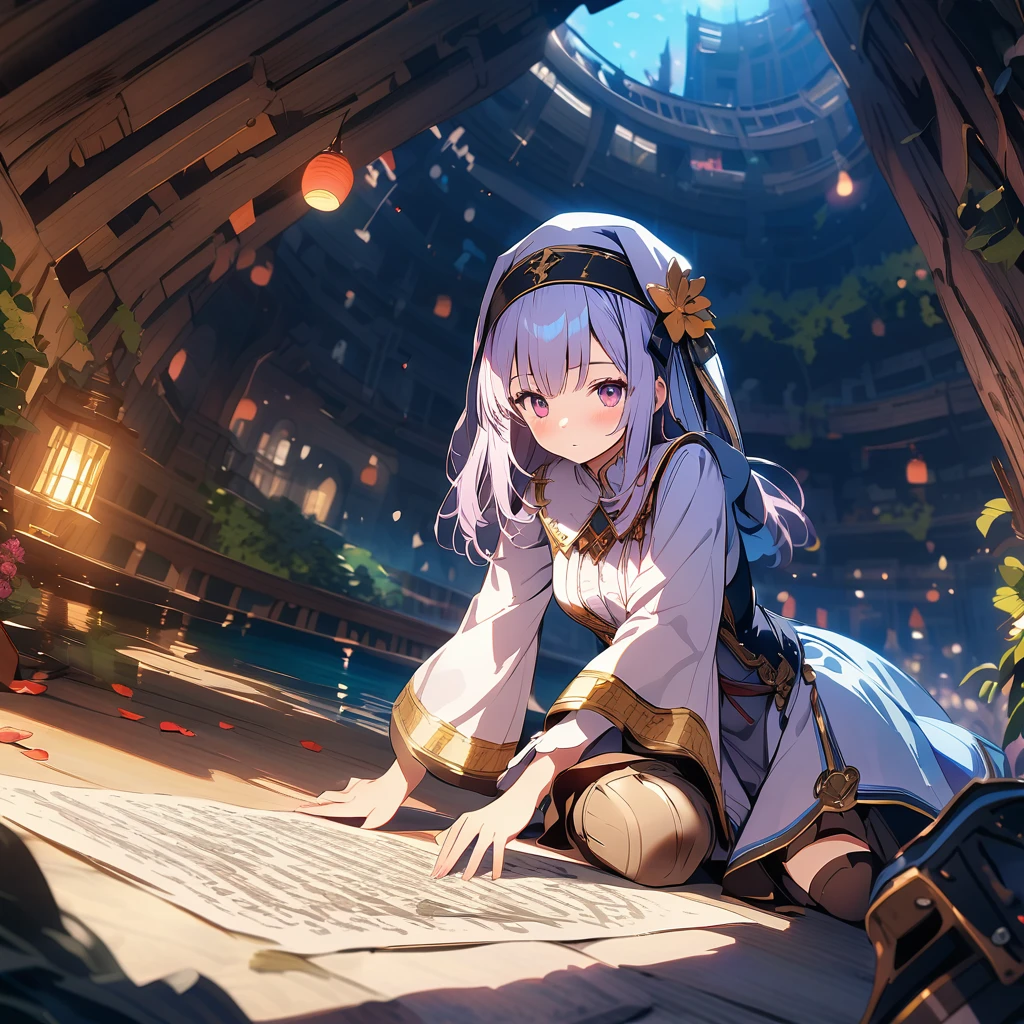 Robot angel nuns playing in an underground cave pool, detailed background, detailed writing, 4k, UHD, absurd, ultra quality, masterpiece,