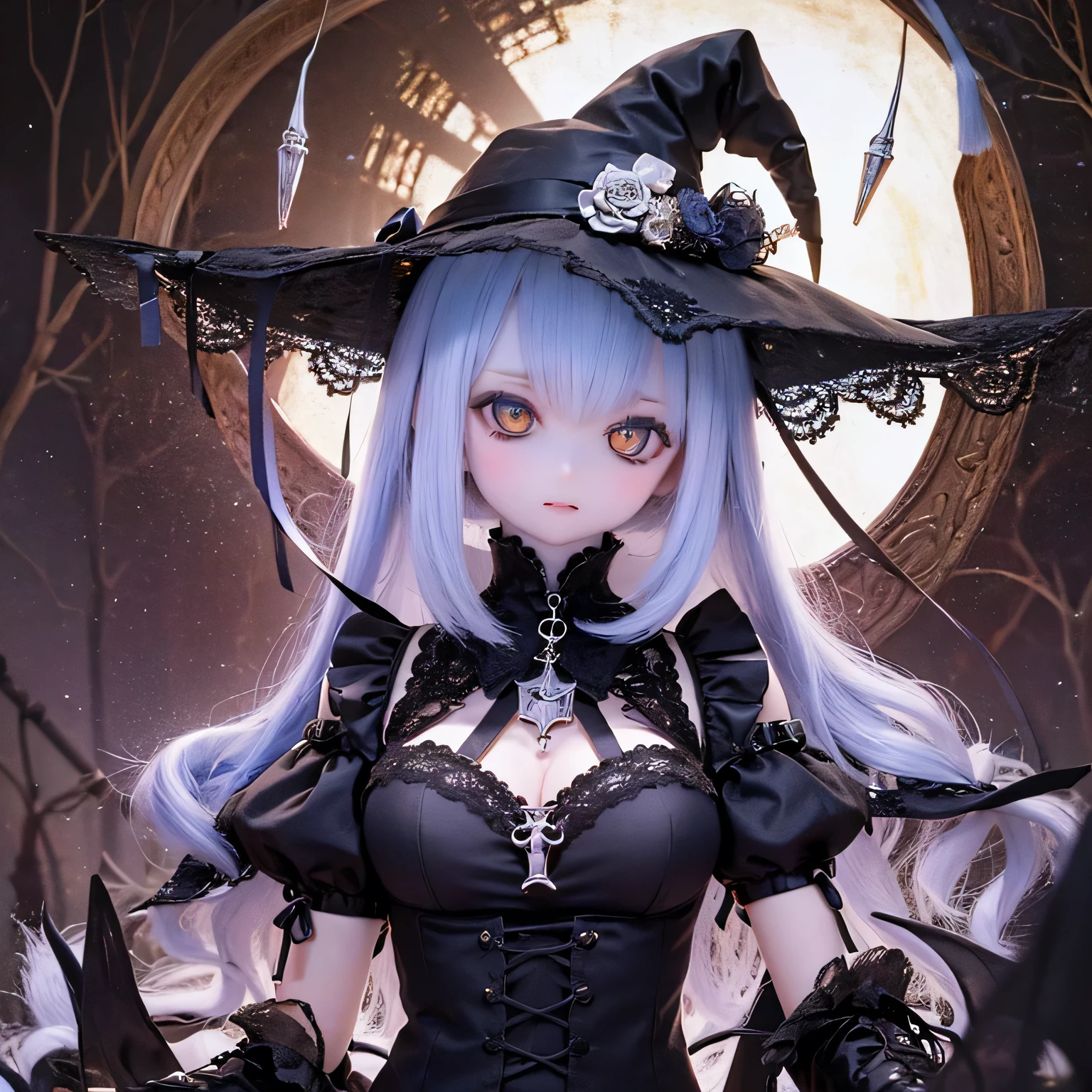 (Highest quality,4K,8k,High resolution,masterpiece:1.2),beautiful detailed eye,length eyelashes,Beautiful lip detail,extremely detailed eye and face,(Vibrant colors,colorful,Contrast enhancement:1.1),dark atmosphere,spooky ambiance,Gothic style,Satanic in front,Devilish charm,(Fine art,shape:1.1),Digital Painting,dark fantasy theme,dramatic lighting,Ghostのようなly beautiful,detailedなテクスチャ, (Horror, dark, Bad luckな) girl, (Gothic, Victorian) fashion, (mysterious, charmな) vision, (pale, porcelain) skin, (length, Flowing) Black Hair, (elegant, Complex) Lace dress, (Bad luck, spooky) Shadow, (spooky, Otherworldly) background, (Illuminated by the moonlight, Ghostが出る) garden, (Bad luckな, charmed〜Three Witch Sisters) forest, (elegant, charmな) Temporarily stop, (dark, mysterious) aura, (mysterious, Supernatural) Powers, (Forbidden, mysterious) mode, (charmed〜Three Witch Sisters, cursed) relic, (Twisted, bent) reality, (charmな, Ghostのような) smile, (cold, bone-cold) silence, (elegant, Gothic) architecture, (Bad luckな, hypnotism) eye, (intense, dark) emotion, (Powerful, order) in front, (Bad luck, Bad luckな) atmosphere, (spookyな, spookyな) detailed, (charmな, charm) performance, (Satanic, Ghostのようなly beautiful) shape, (elegant, spooky) composition, (Surreal, dream-like) scenery, (strict, Bad luckな) cloud, (magic, mysterious) element, (charmed〜Three Witch Sisters, Ghostのような) aura, (Shadowのある, mysterious) shapes, (Ghostが出る, Abandoned) Apartment, (Bad luckな, malicious) 意shape, (Supernatural, Otherworldly) energy, (Ghostのような, cold) whisper, (elegant, dramatic) Temporarily stops, (mysterious, mysterious) beauty, (Devilish, charmな) eye, (intense, Powerful) vision.Open your arms、(((Ghost)))