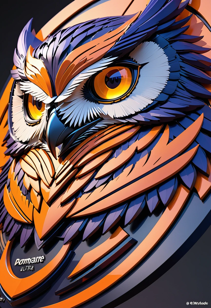 (masterpiece, best quality:1.1), (ultra highres, ultra-detailed:1.2),flatcolor,(corporate sign),3D logo,
corporate name is "twilight owl",
simple background,octane rendering,
