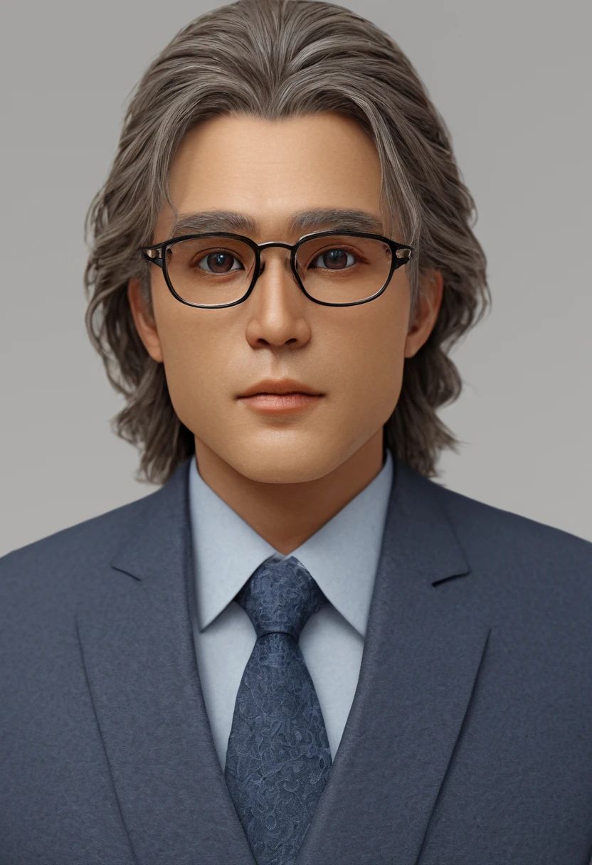1.80 m tall, with a robust build, the result of years of work in construction projects. His hair is light brown, starting to turn gray at the temples, and his eyes are blue, often hidden behind reading glasses. He has an angular face with sharp features, and generally wears simple, functional clothes. Cinematic aesthetic