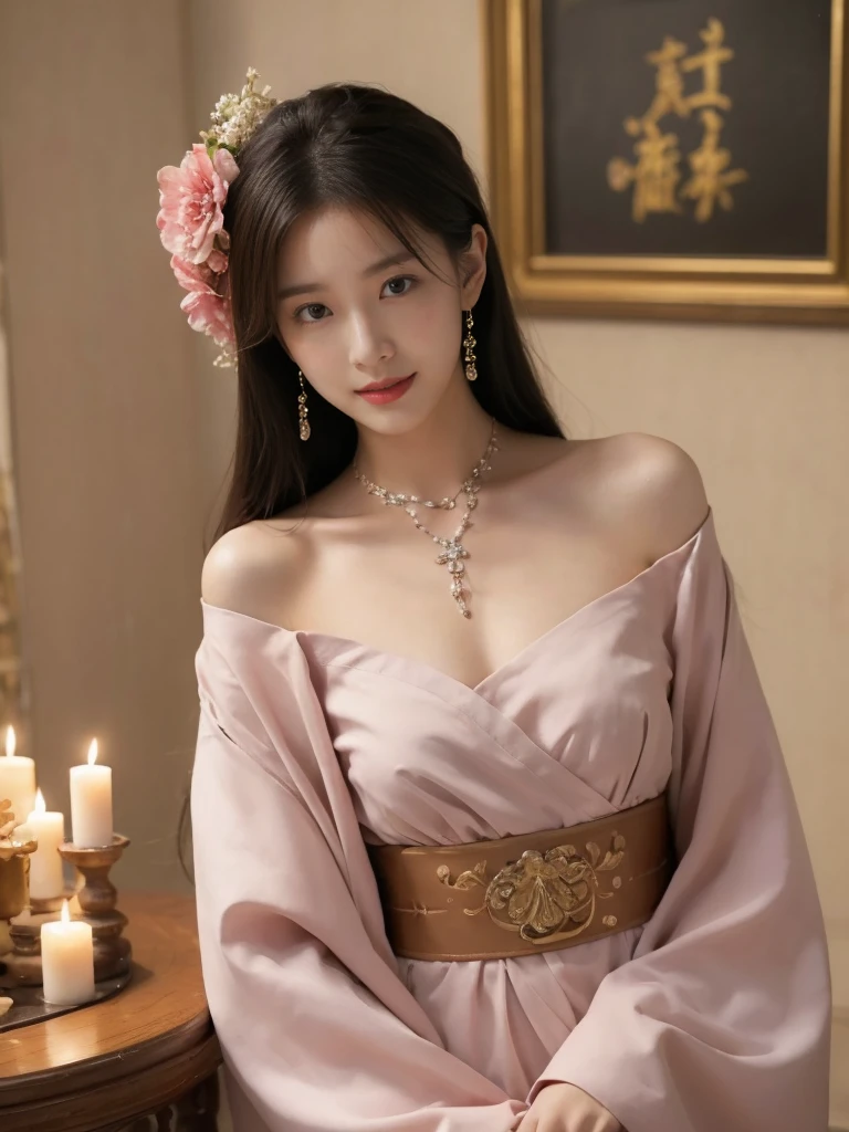 ((masterpiece, Top image quality, high resolution、solitary、Radiant Skin))(on the table, best quality, Practical, Very detailed, meticulous, high resolution, 8k wallpaper), Close-up portrait of a beautiful woman, like, Smile, Light brown messy hair, Perfect dynamic composition, 美丽meticulous的眼睛, Like the cover of a fashion magazine, On Campus