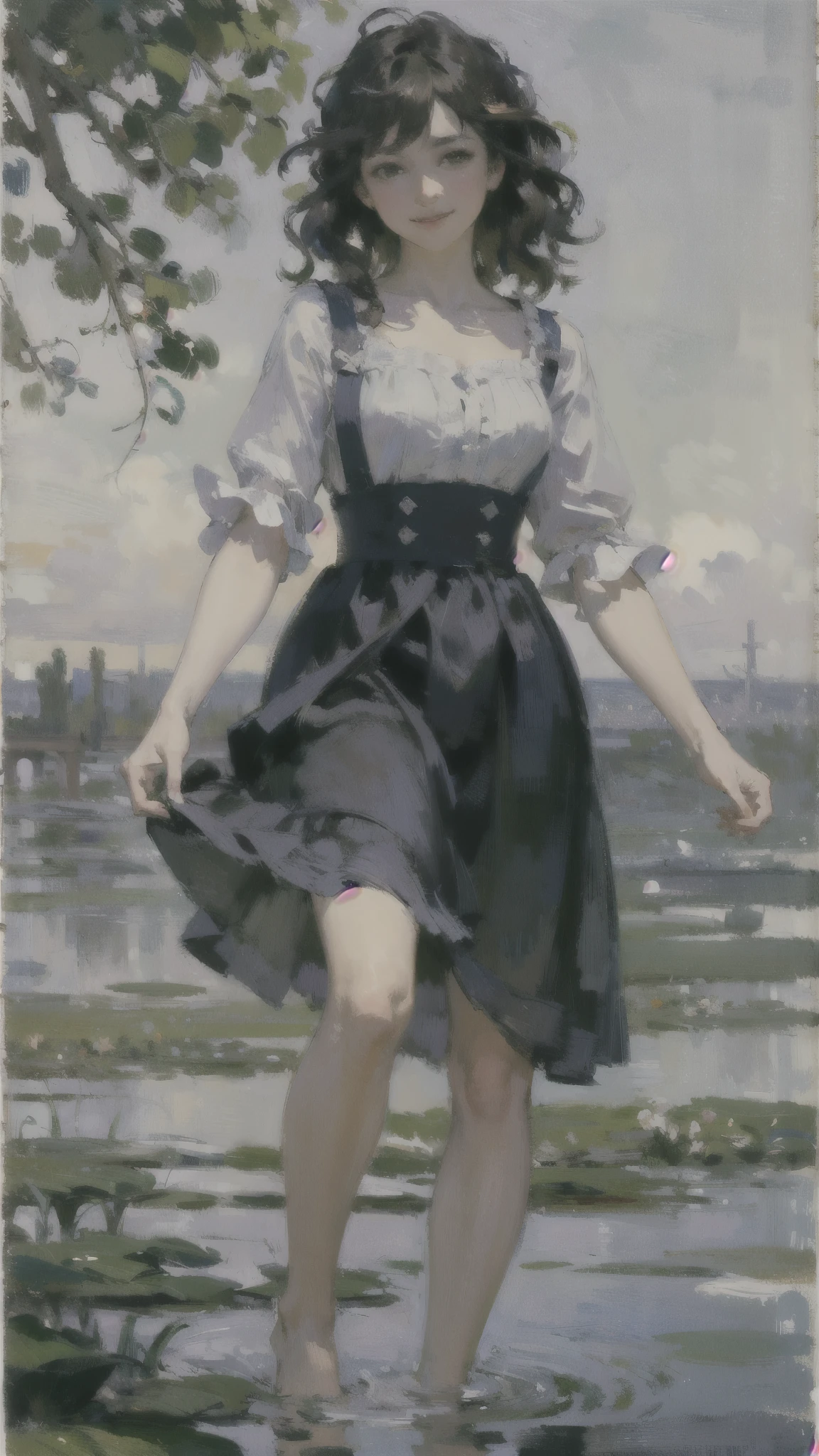drooping eyes, sleepy face, (the secret behind the rock, casual clothes, takeoff bottom), open legs, masturbation with stuff, (((dark pantyhose))), (showing off her pubic hair), closeup crotch, near the beach, sea, (((styled old oil painting, impressionism, eccentric pose))), angle from below,