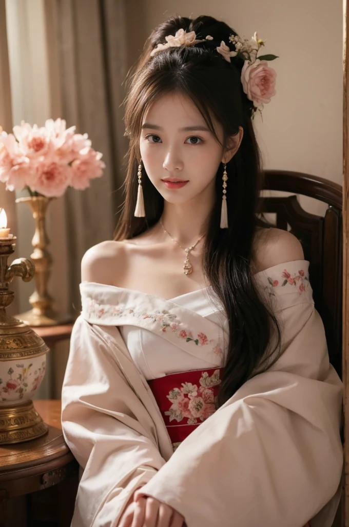 ((masterpiece, Top image quality, high resolution、solitary、Radiant Skin))(on the table, best quality, Practical, Very detailed, meticulous, high resolution, 8k wallpaper), Close-up portrait of a beautiful woman, like, Smile, Light brown messy hair, Perfect dynamic composition, 美丽meticulous的眼睛, Like the cover of a fashion magazine, On Campus
