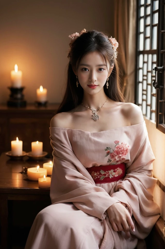 ((masterpiece, Top image quality, high resolution、solitary、Radiant Skin))(on the table, best quality, Practical, Very detailed, meticulous, high resolution, 8k wallpaper), Close-up portrait of a beautiful woman, like, Smile, Light brown messy hair, Perfect dynamic composition, 美丽meticulous的眼睛, Like the cover of a fashion magazine, On Campus