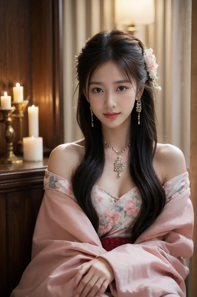 ((masterpiece, Top image quality, high resolution、solitary、Radiant Skin))(on the table, best quality, Practical, Very detailed, meticulous, high resolution, 8k wallpaper), Close-up portrait of a beautiful woman, like, Smile, Light brown messy hair, Perfect dynamic composition, 美丽meticulous的眼睛, Like the cover of a fashion magazine, On Campus