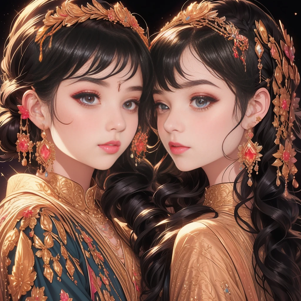 best quality, (lifelike:1.2), 1 girl, alone, Detailed face, Face focus, Permanently installed, black hair,(hair accessories:1.35),bow sleeves, Detached sleeves, Ribbon decoration, wide sleeves, (looking at the audience:1.5) long hair, black eyes, Bangs, lips,