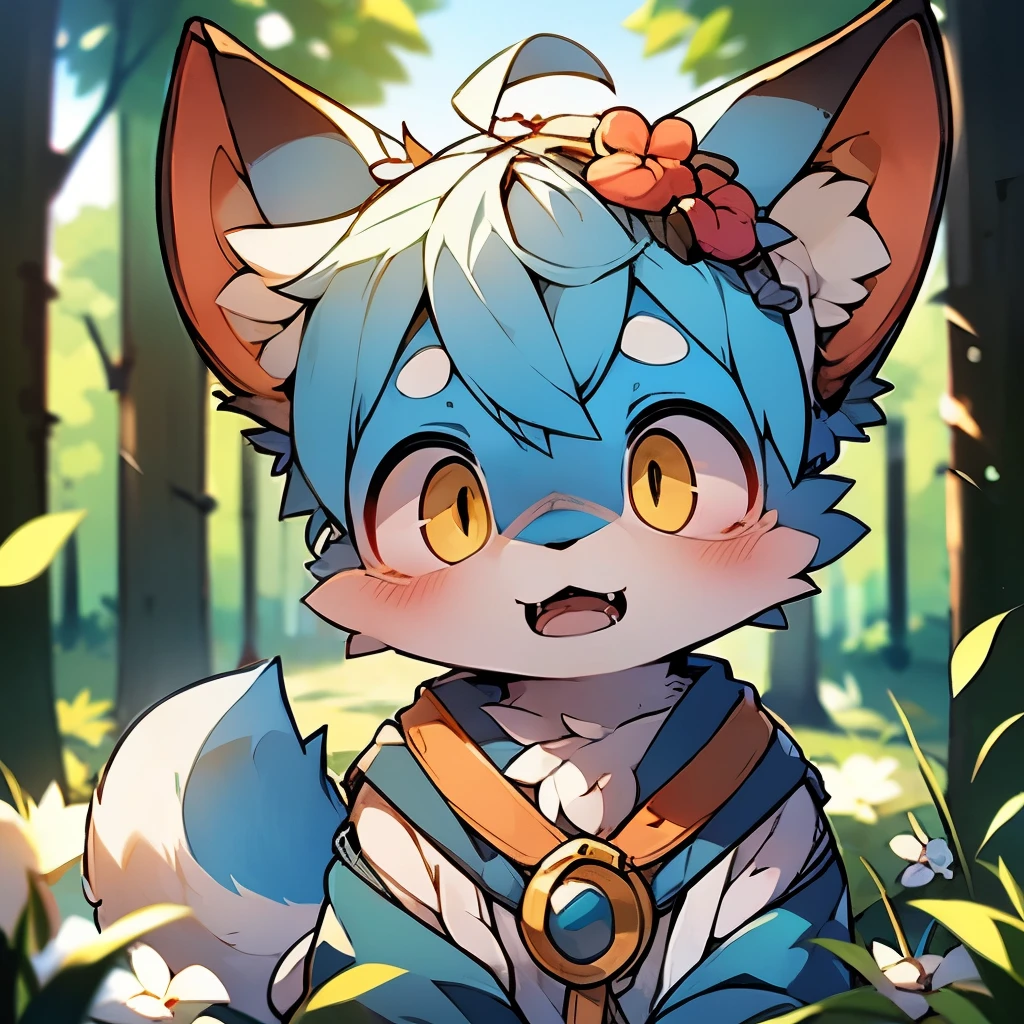 head portrait,short wathet haired,a furry blue goat lolita ,(wearing a brown sailor dress),surprised and shy expression, looking at the camera, detailed yellow eyes,((full body furry)),(best quality,4k,8k,highres,masterpiece:1.2),ultra-detailed,(realistic,photorealistic,photo-realistic:1.37), professional, vivid colors,cute,furry,art by dagasi