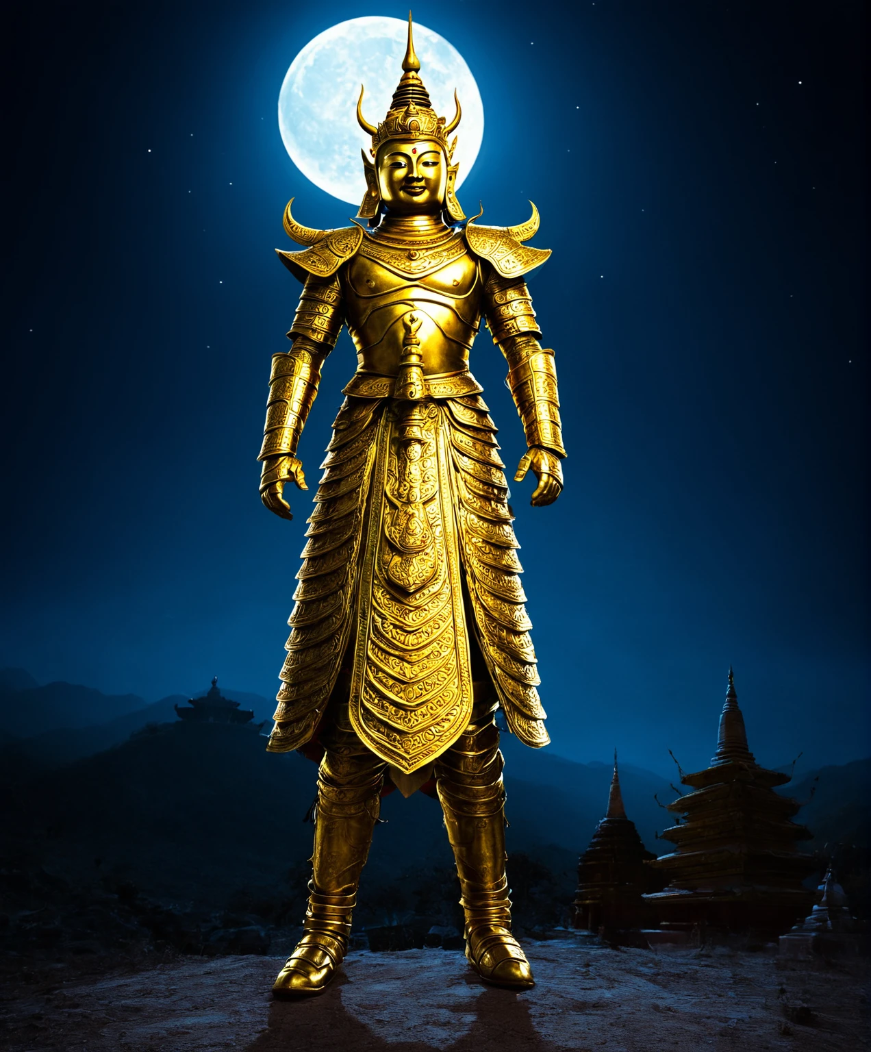 At night, I dreamed of a god wearing golden armor, holding a golden armor in his left hand and a stupa in his right hand. He was followed by more than ten people with strange and terrifying appearances. He came forward and said, "I am the Great King Vaisravana. All my followers are Yaksha demons. The Emperor of Heaven has an order to come to this country to bless the common people. I have a predestined relationship with you, so I have come here to talk."