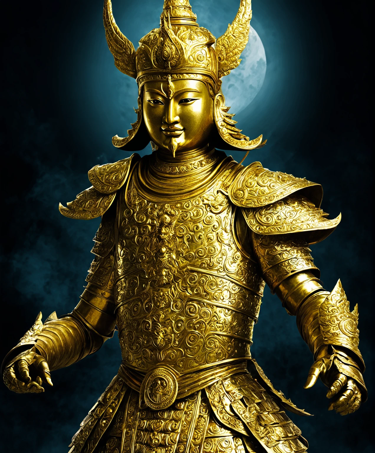 At night, I dreamed of a god wearing golden armor, holding a golden armor in his left hand and a stupa in his right hand. He was followed by more than ten people with strange and terrifying appearances. He came forward and said, "I am the Great King Vaisravana. All my followers are Yaksha demons. The Emperor of Heaven has an order to come to this country to bless the common people. I have a predestined relationship with you, so I have come here to talk."