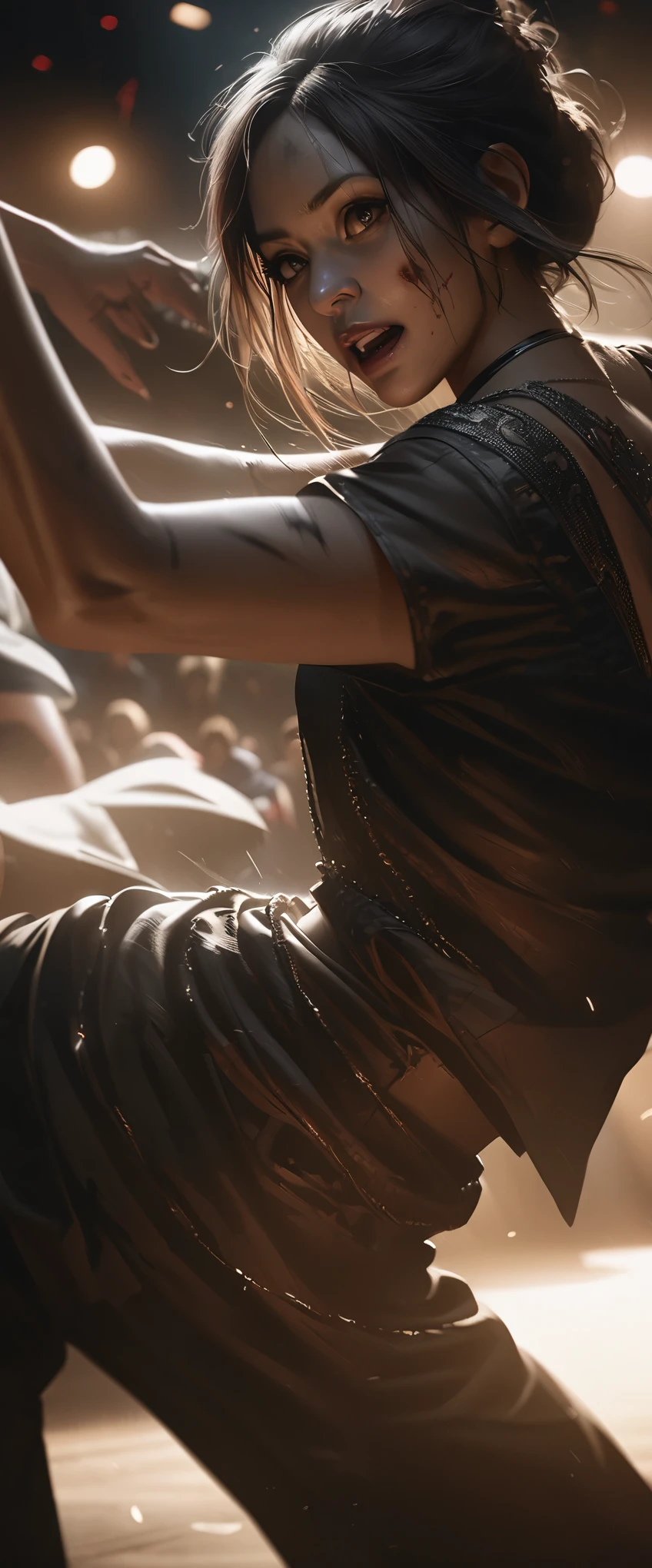 Highest quality, Realistic, photoRealistic, Award-winning photography, (Intricate details: 1.2), (Subtle details), (Intricate details), (Cinematic Light, zombie, zombie breakin' dancers, Thriller, dance),