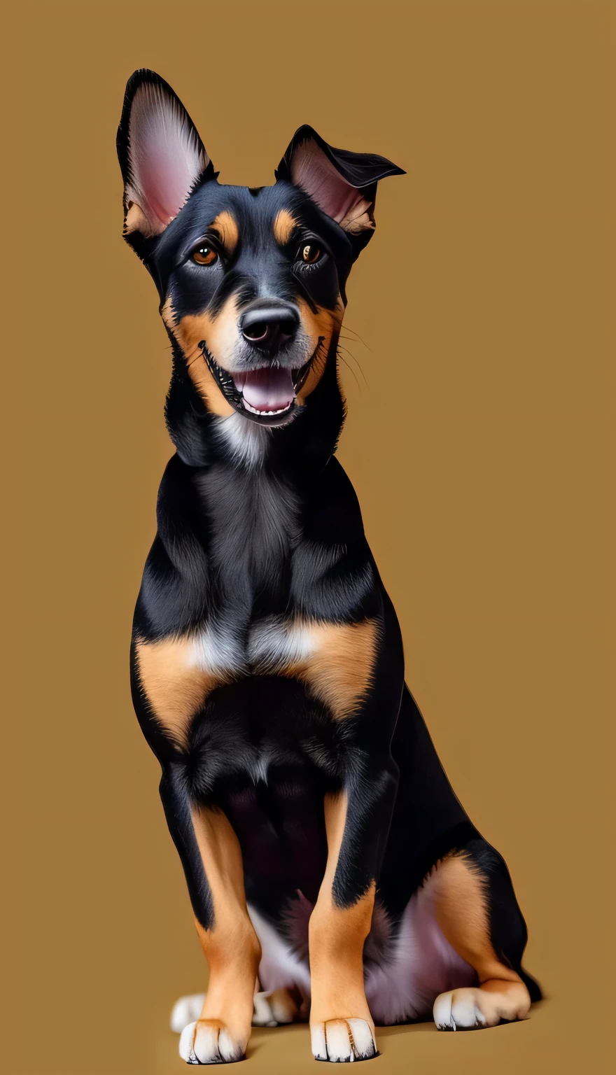 a very cute dog, she is very happy, her look is very happy and bright, she is smiling, the image is very detailed
