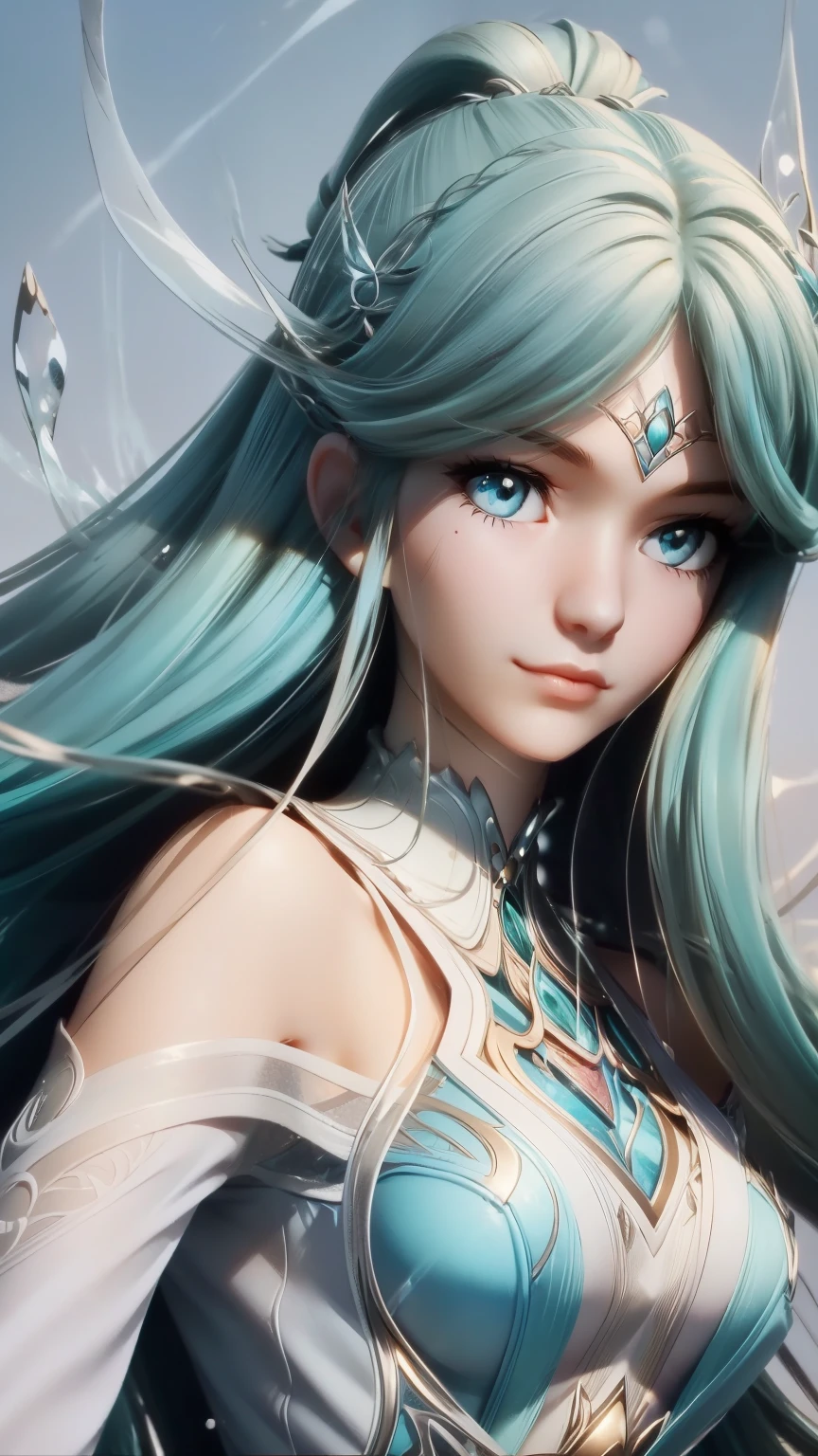 A beautiful anime girl, 1girl, beautiful detailed eyes, beautiful detailed lips, extremely detailed face, long eyelashes, delicate facial features, flowing long hair, emotionally expressive, elegant and graceful pose, destiny, love, cinematic lighting, soft pastel colors, glowing radiant skin, ethereal, surreal, dreamlike, masterpiece, 8k, high quality, highly detailed, photorealistic