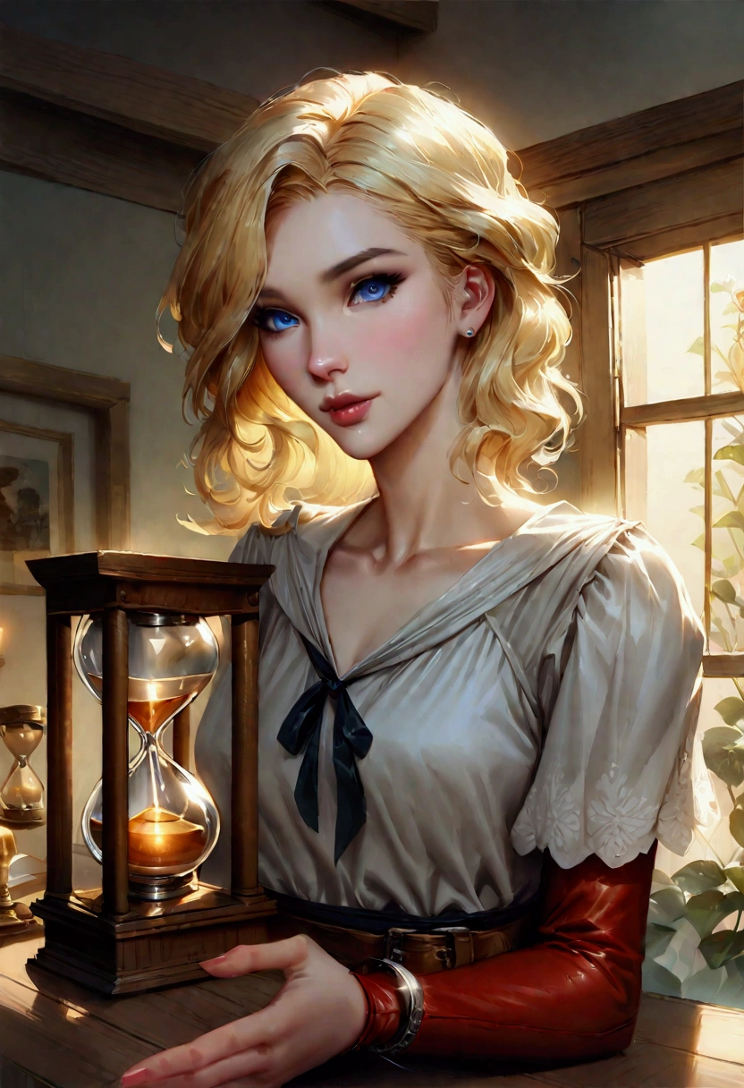 Rosto front full frame, realistic details, Stanley Art Manure Lau, arm candy, French Canadian, Norway, Irish, blond hair, thin, 매우 small, thin, small, Hot, blue eyes, hourglass shape, 5'4, 8 thousand, 4 thousand, beautiful lighting, cute, chaste