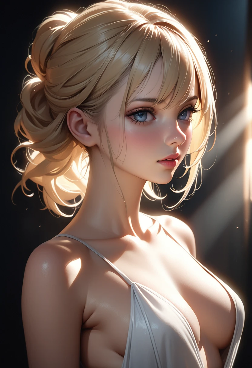 a beautiful blonde girl, realistic face ,detailed sexy body, beautiful eyes, european features, extremely detailed, high quality, photorealistic, 8k, best quality, masterpiece, dramatic lighting, cinematic, sensual, intimate, erotic, elegant, alluring, stunning, captivating, flawless skin, slender figure, graceful pose