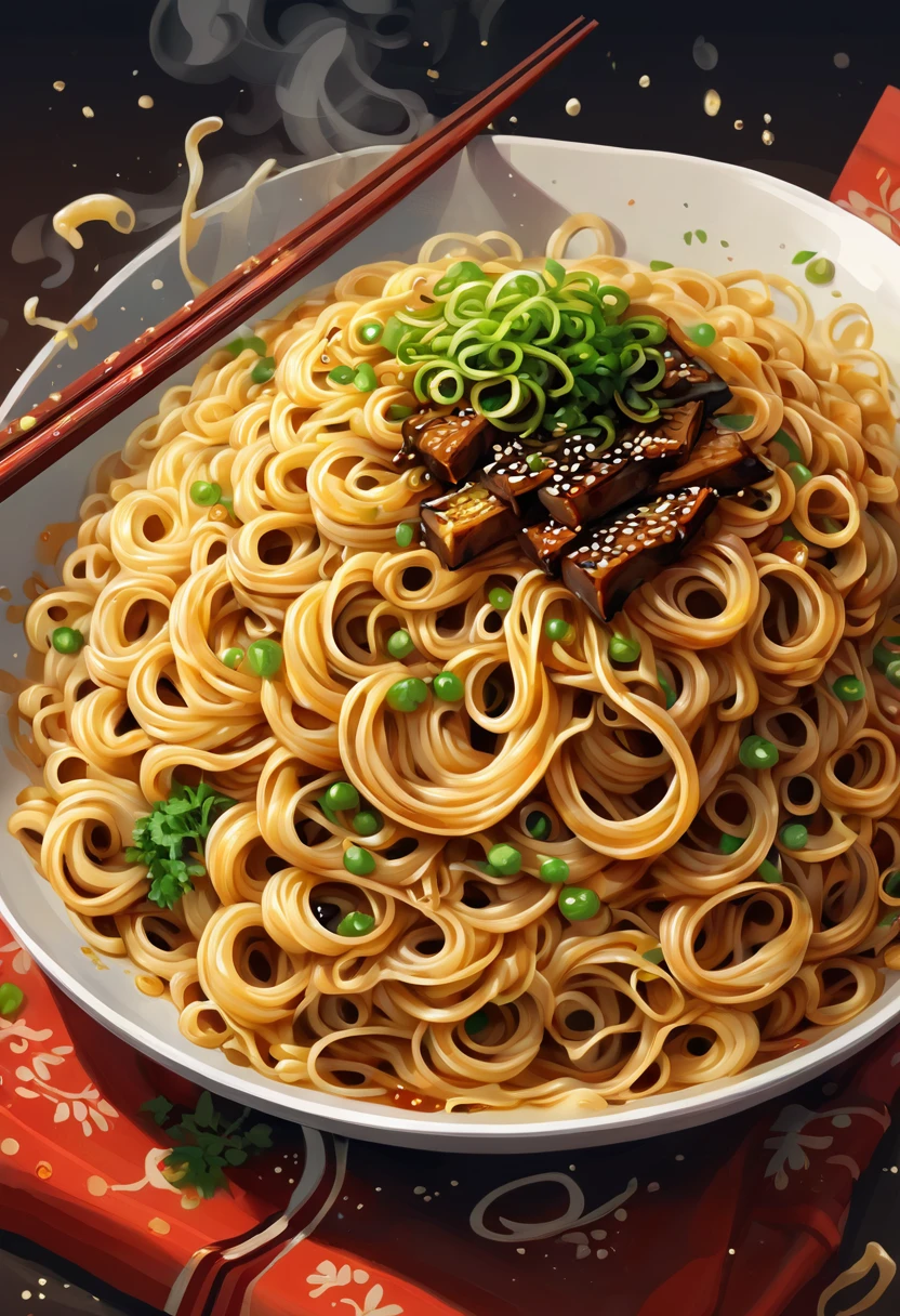 испорченный flat, flat, burnt noodles, spoiled noodles, digital painting, ugly, Bad, disgusting noodles