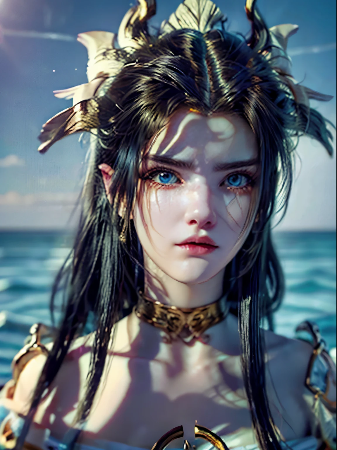 (masterpiece), (best quality), (ultra detailed),(disheveled hair),(illustration), (1girl), (Fashionable clothing), standing, Fashion model, looking at viewer, (interview), (simple background),beautiful detailed eyes, delicate beautiful face, Floating,(high saturation),(colorful splashes),colorful bubble,(shining), focus on face, ponytail, kamisato ayaka, light blue hair, bangs, hair ring, floating flowers, floating hairs, (shining), best lighting, best shadow,