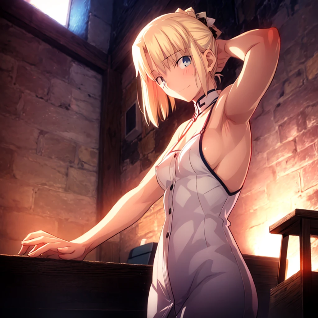 High resolution, 最high resolution,high resolution,{Things to know_f de stay night ufotable:1.15}, Rubio_ Best Quality, masterpiece, フルnude,Sweatだく,Blushing,smile,Armpitアップ,Sweat,Armpitを広げて見せている,bed,Moist,Blonde,whole body,pubic hairあり,Love juice,Armpit,side,sideの下,Armpitの下,sideアップ,Sweatをかいている,sideSweat,Upper Body, 1 person,sideズーム,Armpitズーム,Armpitを見せつける,sideを見せつける,両Arms behind head,nude,Raise your arms, Inner cavity reflection,whole body,Two arms,Alone,sexy,1 personだけ,Looking at me,膣からsemenが垂れている,front,pubic hair,Obscene lines,Ray tracing,Slender body,E Cup,Embarrassing,Armpit強調,side強調,ArmpitSweat,sideSweat,Wet Skin,Open your mouth,Noise Reduction,((Place your hands behind your head)),Emphasis on the crotch,Chest Enhancement,stage,Perfect lighting,体をfront,Look up,looking at the camera,真front,I don't want to go away.,体をfront,両Raise your arms,両Arms behind head,Embarrassing,Hands behind head,Hotel Rooms,bedの上,全naked,naked,膣からsemenが垂れている,bedに横たわる,,フルnude,オイルを塗ったテカテカのsideの下を見せる、オイルを塗った光沢のあるsideの下:1.30、Surreal、sideの下、オイルを塗った光沢のあるsideの下:1.30、光沢のあるsideの下、オイルを塗ったぬるぬのsideの下:1.30、ぬるぬるした光沢のあるsideの下:1.20、明るく詳細なsideの下、sideの下の細かいシワ:1.7、リアルなsideのシワ:1.7、sideの下を照らす光:1.4、side毛穴の細部まで), Armpit見せポーズ,side見せポーズ,Nipples,Nipplesが立っている,No clothes,素っnaked,Armpitアップ,sideアップ,NaughtyなArmpit,Naughtyなside,Sweat,Naughty,Arms behind head,Armpitを広げる,sideを広げる,Embarrassed look,Love juiceが垂れている,NaughtyなPussy,体をfrontへ,pubic hairが生えている,pubic hair,semen,semenまみれ,Naughtyな体,Naughtyな身体,NaughtyなPussy,Naughtyなgenital,genital,NaughtyなPussy,Naughtyなnaked,Naughtyなnaked体,Naughtyな肉体,Naughtyなボディー,恥ずかしそうにArmpitを見せている,恥ずかしそうにsideを見せている,lotion,lotionまみれ,Vaginal fluid,Vaginal fluidが垂れている,Love juice,Love juiceが垂れている,semenでベタベタ,Sticky with semen,Sperm,Spermまみれ,Spermでベタベタ,Pussy,Pussyを見せつける,Pussy,Pussyを見せつける,Embarrassed look,Groinにタトゥー,Groin,View your viewers,genital,女genital,湿ったArmpit,湿ったside,smile,4K,(8k),Noise Reduction,Place your hands behind your head,Emphasis on the crotch,((Place your hands behind your head)),(Shiny, oily skin), Raise the hand, (Raise your arms above your head:1.5), Put your arms behind your head, sideの下, (sideの下 into viewer's face:1.5), (View your viewers:1.5), Raise the hand,蒸れたArmpit,蒸れたside, sideの下を露出させる,Armpitの下を露出させる,両手を頭に当ててbedに座わる,蒸れたArmpit,蒸れたside
