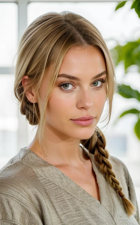 influenceuse blonde avec de longues, cheveux naturellement ondulés, yeux verts, grand, look élégant et moderne, relaxant, tranquille, extravagant , 8k, extrêmement détaillé, Photoréaliste, Détails compliqués, Texture de peau réaliste, cheveux réalistes, texture, Béni, 8K UHD, Meilleure qualité, haute résolution, attention aux détails, très grand , plaisir, grand angle