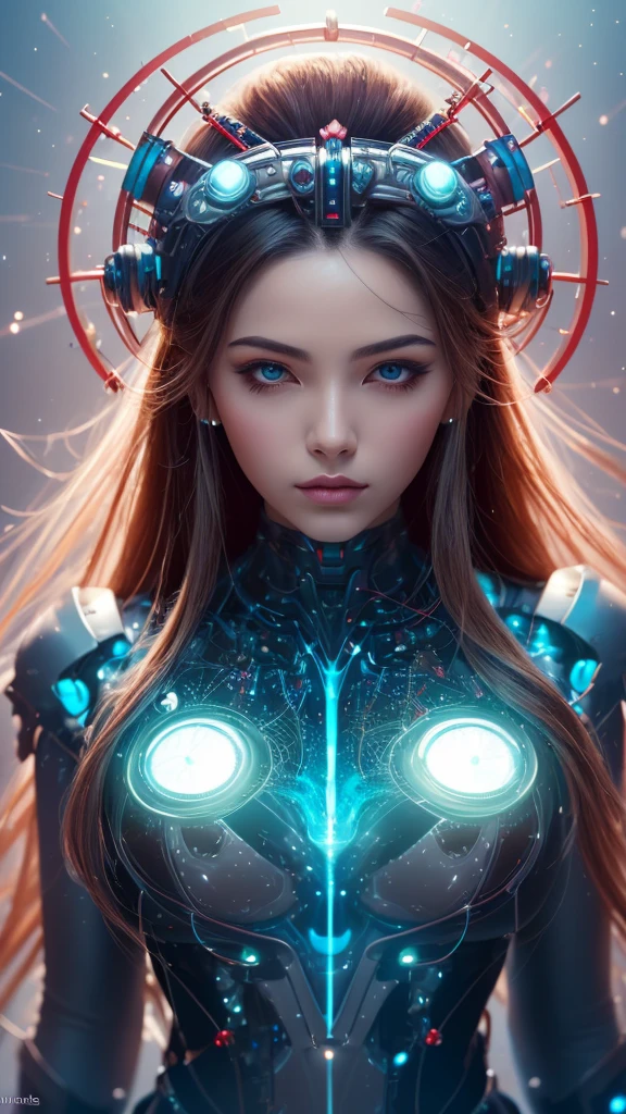 intricate ornate anime cgi style, super detailed fantasy characters, 4K highly detailed digital art, karol bak uhd, cyborg goddess in cosmos, beautiful digital works of art, 2. 5 d cgi anime fantasy artwork, Goddess. extremely high detail, portrait of cyborg queen, extremely detailed goddess shot, Half body machine, Inorganic, Next generation high performance cyborg, Goddess of Machines, Perfect cyborg, Best Quality, Perfect Angle, perfect-composition, sharp outline, Best Shots, perfect shapes, perfect model style, Very beautiful and detailed eyes, Hollow eyes