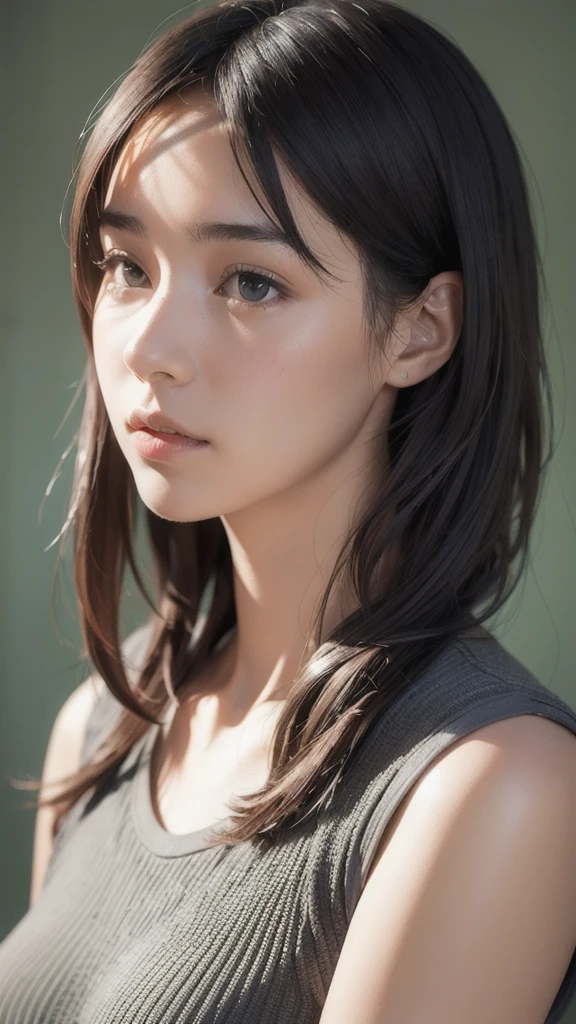 (Photorealistic:1.6), Super detailed, young woman, Upright, School, mask