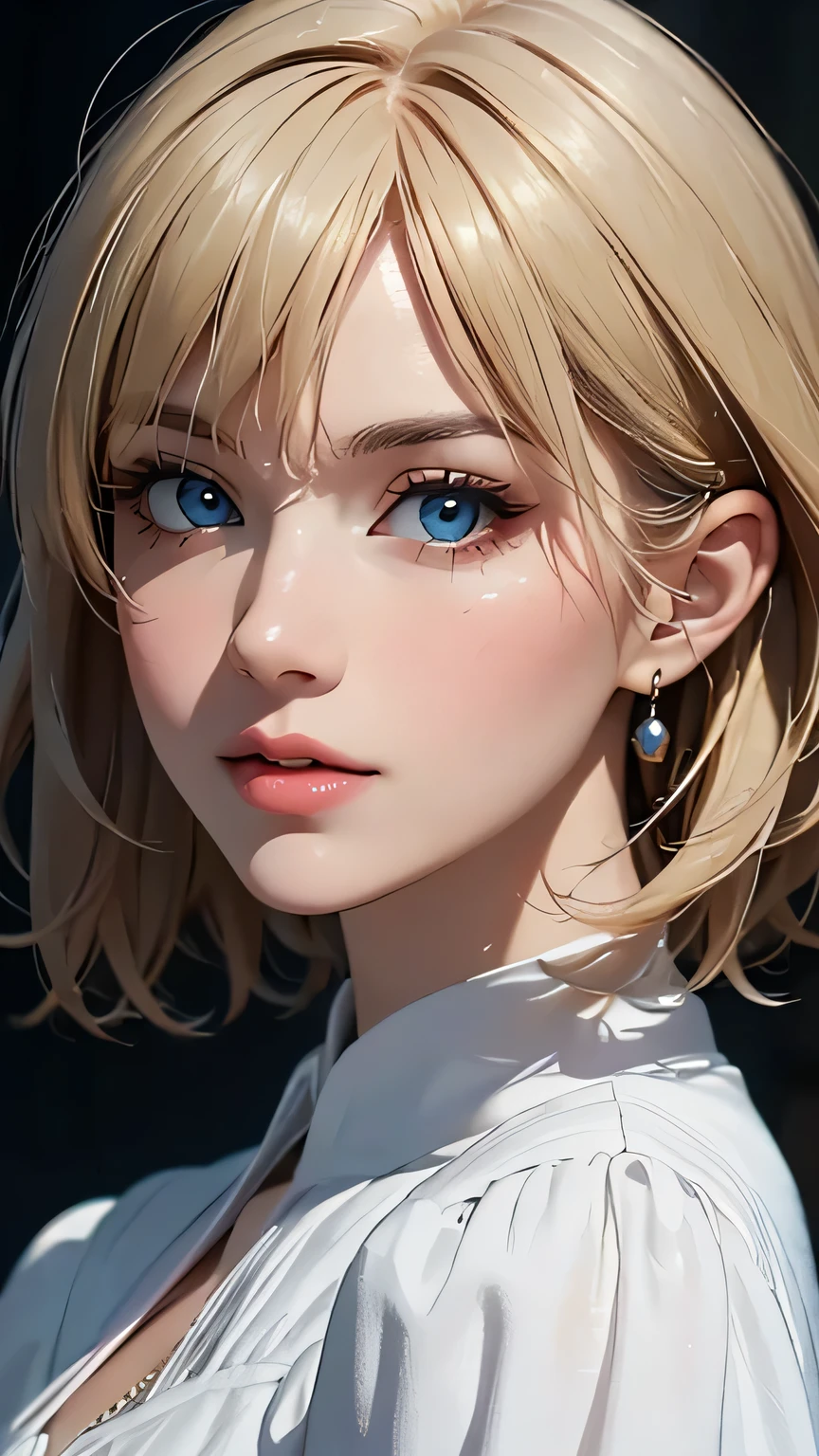 (highest quality,4k,8K,High resolution,masterpiece:1.2),Super detailed,realistic:1.37,portrait,blonde,blue eyes,white skin,medieval clothing,detailed facial features,beautiful lips,gorgeous eyes,A wonderful expression,retro style,soft lighting,Bright colors,short hair,break,cowboy shot,