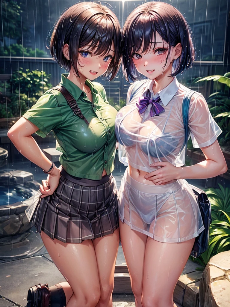 ((Three black-haired naughty anime girls in uniform are wearing naughty clothes and playing by the water。)), Ecchi anime style, anime moe art style, Smooth Anime CG Art, Anime Girls, Kantai Collection Style, Ecchi style, Realistic Schoolgirl, Ecchi, a hyperrealistic schoolgirl, a hyperrealistic schoolgirl, beautiful anime high school girl, realistic anime 3 d style, visual novel cg、((Erotic))、((very huge erotic boobs))、((cleavage of the breast))、huge smile、A smile、seductiv、((my white shirt is wet))、((teetig forest、verdant、Green grass、Soothing、((perspiring))、、Bukkake、waterside,((Anime girl in uniform)), Ecchi anime style, anime moe art style, Smooth Anime CG Art, Anime Girls, Kantai Collection Style, Ecchi style, Realistic Schoolgirl, Ecchi, a hyperrealistic schoolgirl, a hyperrealistic schoolgirl, beautiful anime high school girl, realistic anime 3 d style, visual novel cg、tits out、((Breasts as big as a lie))、((cleavage of the breast))、((Happy smile))、((in beautiful woods))、((Detailed Touch))、((Sharp Touch))、((A hyper-realistic))、((Detailed image quality))、((Beautiful picture quality like a photo))、((Top image quality))、((ssex))、((no-bra、Nipples are see-through))