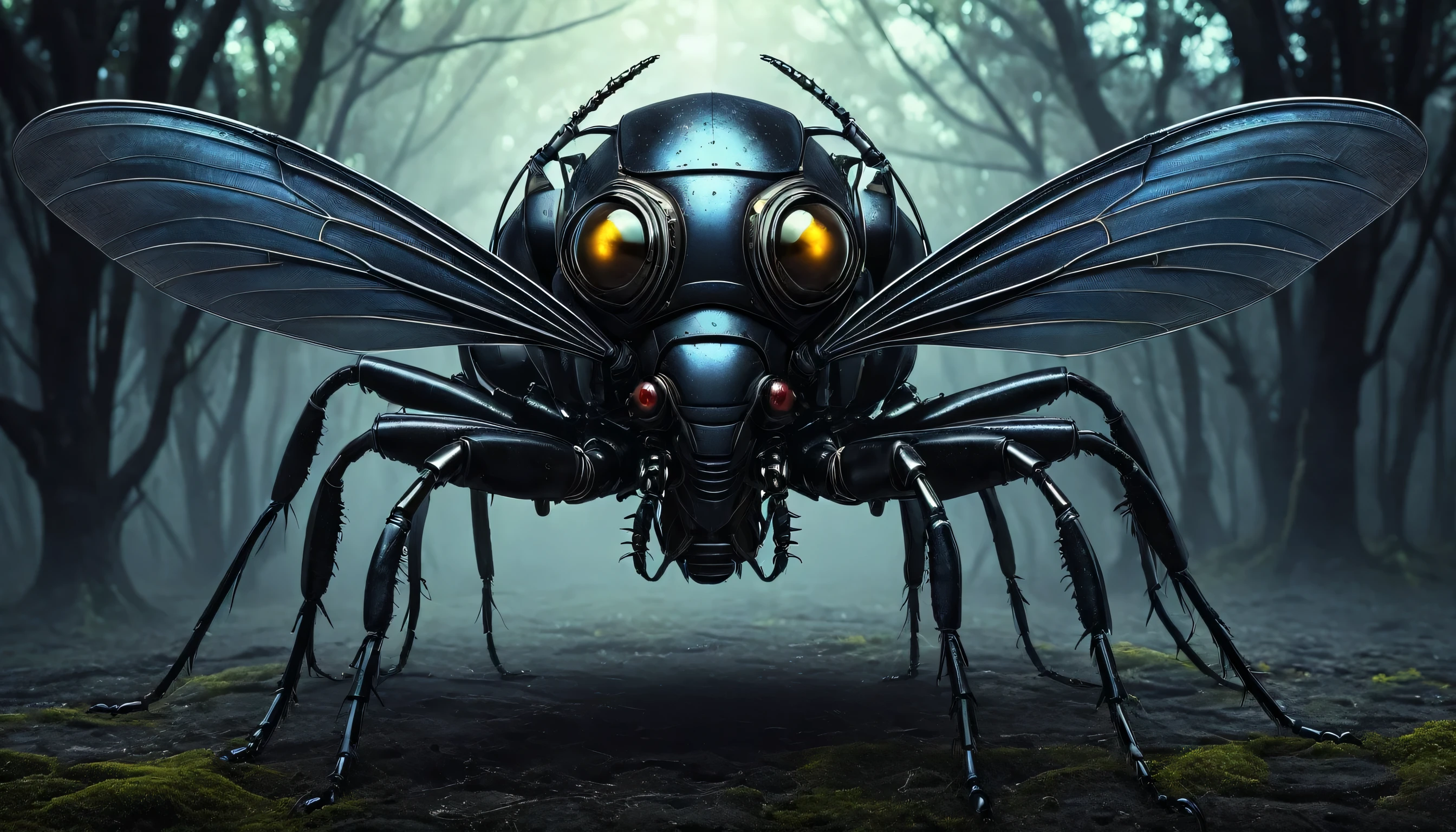 gothic surrealism dark robot insect