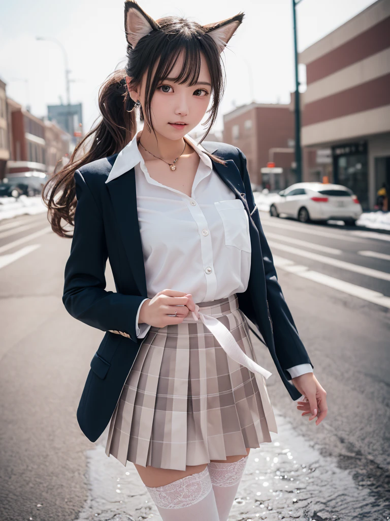 (super ultra micro satin pink mini skirt:1.3),((smile))、Confused、RAW Photos、(((The ultimate portrait masterpiece)))、((The cutest girl in the world))、1 Girl、12 years old、Japanese、Cute Face、((Silky Hair))、(A high ponytail tied with a ribbon:1.4)、((Super huge breasts:1.1))、((Eyes that shine like jewels))、Glowing Skin、(young woman;It consists of a transparent white shirt, Thin ribbon, blazer, Breathable check pattern pleated skirt.:1.5)、Winter clothes、(Uniforms made from high quality materials, Breathable fabric:1.4)、Ultra-detailed uniforms、(She shyly pulls up her skirt:1)、(Breathable lace panties visible.:1.3)、((Crotch from the front))、Skirt fluttering in the wind、eyeliner、Beautiful Bangs、Hair between the eyes、((solve、High resolution))、Detailed Background、8 Quad HD、Digital SLR、Soft Light、high solve、Film Grain、Fujifilm XT3、Shallow depth of field、自然なSoft Light、Tight waist,(hour々Under the skirt:30%),(Pumping the nipples:30% Or vaginal line pump:20%),(Get wet from heavy snow:50% Or get wet in heavy rain:50%),makeup, 
corset, 
necktie, 
ballgag, 
skirt, 
leather harness, 
silk stockings, 
diamond earrings, 
比基尼, 
Good, 
handbag, 
lingerie, 
garter belt, 
fur-trimmed jacket, 
fashionable, 
one-piece swimsuit, 
dress statue, 
lace, 
hair ornament, 
jewelry, 
black pantyhose, 
short jeans, 
lace trim, 
high heels, 
biker suit, 
black stockings, 
earrings, 
necklace, 
office lady, 
blouse, 
underwear, 
revealing clothes, 
panties, 
sundress, 
fox ears, 
thighhighs, 
pantyhose,facing viewer, 
outdoors, 
cowboy shot, 
bokeh, 
1girl, 
portrait, 
crowded street, 
独奏, 
night, 
classroom, 
looking at viewer, 
depth of field, 
sexy pose, 
Fujifilm XT3, 
absurdres, 
award winning photo, 
cityscape
masterpiece, 
HDR, 
8k resolution, 
photorealistic, 
RAW photo, 
highres, 
professional lighting, 
8k wallpaper, 
photon mapping, 
soft lighting, 
cinematic lumination, 
sharp focus, ,,(((You can see the beautiful shaved pussy without any restrictions:1.3))),((Shows very beautiful satin pink panties:1.4))