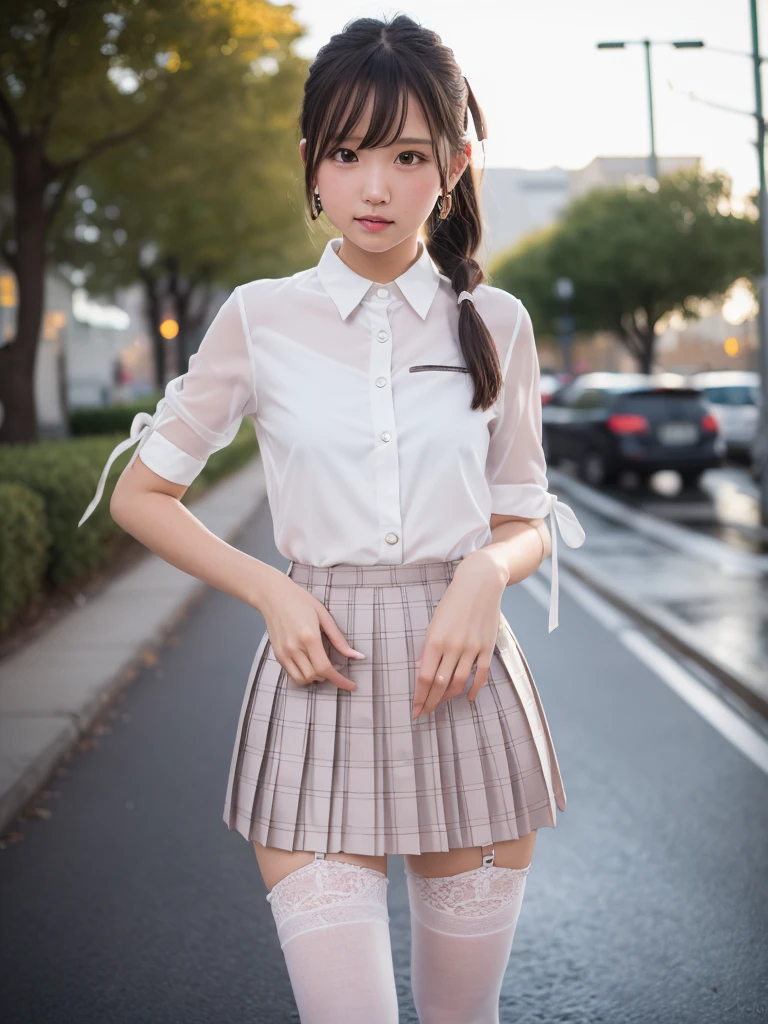 (super ultra micro satin pink mini skirt:1.3),((smile))、Confused、RAW Photos、(((The ultimate portrait masterpiece)))、((The cutest girl in the world))、1 Girl、12 years old、Japanese、Cute Face、((Silky Hair))、(A high ponytail tied with a ribbon:1.4)、((Super huge breasts:1.1))、((Eyes that shine like jewels))、Glowing Skin、(young woman;It consists of a transparent white shirt, Thin ribbon, blazer, Breathable check pattern pleated skirt.:1.5)、Winter clothes、(Uniforms made from high quality materials, Breathable fabric:1.4)、Ultra-detailed uniforms、(She shyly pulls up her skirt:1)、(Breathable lace panties visible.:1.3)、((Crotch from the front))、Skirt fluttering in the wind、eyeliner、Beautiful Bangs、Hair between the eyes、((solve、High resolution))、Detailed Background、8 Quad HD、Digital SLR、Soft Light、high solve、Film Grain、Fujifilm XT3、Shallow depth of field、自然なSoft Light、Tight waist,(hour々Under the skirt:30%),(Pumping the nipples:30% Or vaginal line pump:20%),(Get wet from heavy snow:50% Or get wet in heavy rain:50%),makeup, 
corset, 
necktie, 
ballgag, 
skirt, 
leather harness, 
silk stockings, 
diamond earrings, 
比基尼, 
Good, 
handbag, 
lingerie, 
garter belt, 
fur-trimmed jacket, 
fashionable, 
one-piece swimsuit, 
dress statue, 
lace, 
hair ornament, 
jewelry, 
black pantyhose, 
short jeans, 
lace trim, 
high heels, 
biker suit, 
black stockings, 
earrings, 
necklace, 
office lady, 
blouse, 
underwear, 
revealing clothes, 
panties, 
sundress, 
fox ears, 
thighhighs, 
pantyhose,facing viewer, 
outdoors, 
cowboy shot, 
bokeh, 
1girl, 
portrait, 
crowded street, 
独奏, 
night, 
classroom, 
looking at viewer, 
depth of field, 
sexy pose, 
Fujifilm XT3, 
absurdres, 
award winning photo, 
cityscape
masterpiece, 
HDR, 
8k resolution, 
photorealistic, 
RAW photo, 
highres, 
professional lighting, 
8k wallpaper, 
photon mapping, 
soft lighting, 
cinematic lumination, 
sharp focus, ,,(((You can see the beautiful shaved pussy without any restrictions:1.3))),((Shows very beautiful satin pink panties:1.4))