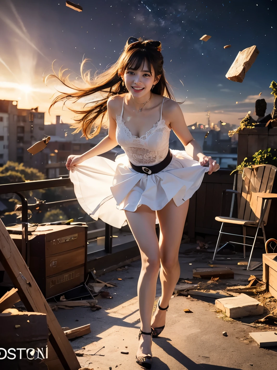 completely naked、Embarrassing、One beautiful woman、Detailed face、Beautiful Hands、Beautiful legs、(Flying debris, Highest quality:1.2), 8k, Official Art, chest、cute、I can see your pants、Pulling on skirt、 planet, Trending on cgstation, extrasolar planet, Official Art, mar planet,  Sakimi-chan, Five Fingers Photos&#39;Body of, Whole Body Ezbian、美しいchestの美しさ、Cool look、 (masterpiece) (Highest quality) (become close) (8k) (Cinema Lighting) (Sharp focus) (complicated)Black Hair、************、、Laughter、Incredibly stupid, (beautiful girl, cute face, Turn back, Gold decoration in hair、naked、close-up of chest, Gardenia, Viola family, space , Looking at the audience, Film Grain, chromatic aberration,  Sharp focus, Face Light, Dynamic Lighting, Cinema Lighting, become closeな目と顔, (cute tie、1:1.2)