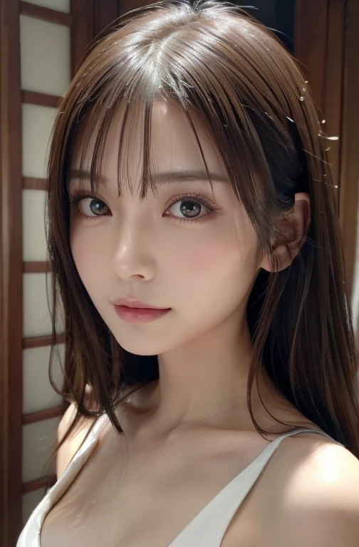 masterpiece、1 beautiful girl、Detailed eyes、Puffy eyes、Highest quality, 超High resolution, (Reality: 1.4), Cinema Lighting、Japanese、Asian Beauty、Super Beauty、Beautiful Skin、Slender、Body facing forward、(Surreal)、(High resolution)、(8k)、(Very detailed)、(Best illustrations)、(Beautiful and detailed eyes)、(Ultra-detailed)、 (wallpaper)、Detailed face、Bright lighting、Professional Lighting、View your viewers、Look straight ahead、