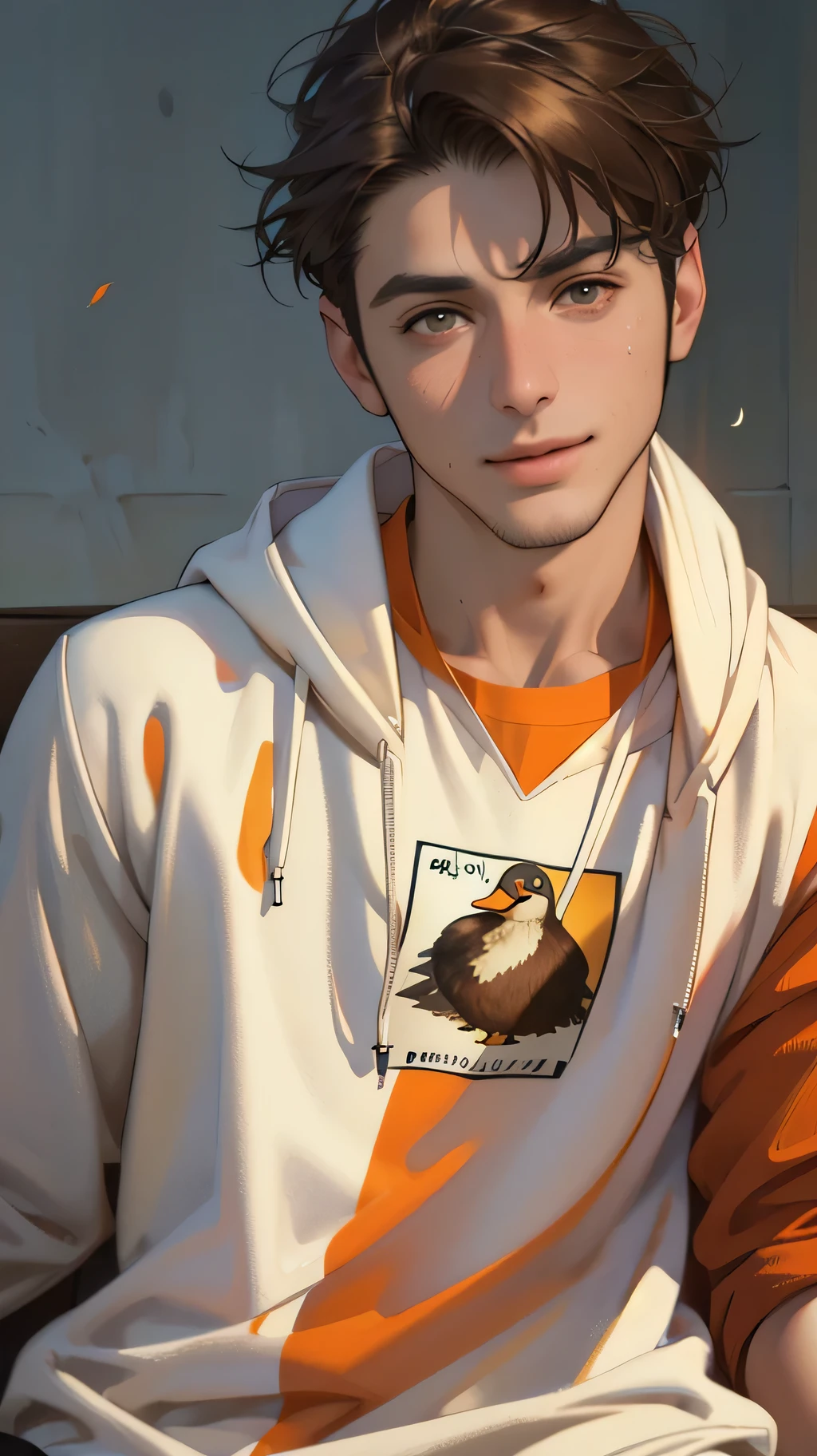 (masterpiece, ultra high res, 16k uhd, high quality),low key,commute,ad,tv,standing,looking at viewer,Hoodie,masterpiece,in the restaurant,sitting,(brown hair),black eyes,turn to the back,smile,Seoul,(small head),Precise human body structure,Precise hand structure,(duck egg face),Light-colored clothing,red coat,yellow top,Unity 16K Wallpapers,Concept Art,A person,8K eyes,Grassland,Dress,Park,Bench,Pigeons,(((mature male))),((big eyes:1.3)),(short hair),((1 American mixed-race man)),Sweatpants,(Realistic face:1.8),Wide Shoulders,Single,(whole body:1.6),andriod 18,
