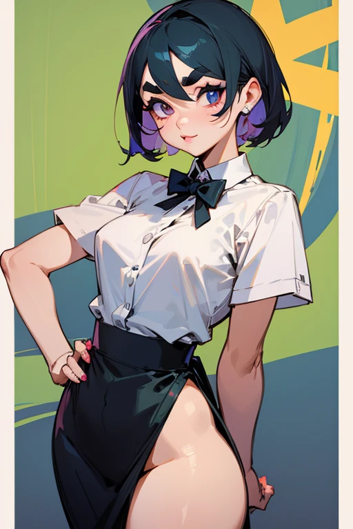 Cute adult woman、Thick eyebrows、(Small breasts)、(sexy)、waitress、(Eye highlights)