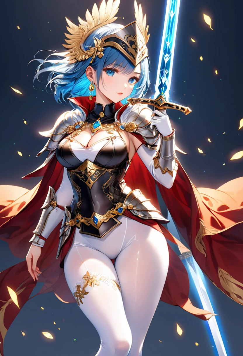 full body,masterpiece, high details, high quality, best quality, anatomically correct, masterpiece, textured skin, super detail,ultra-detailed, best quality, extremely detailed, 8k, high res, realistic, 1girl, 18yo, beautiful girl, (half closed eyes),(narrowed eyes:1.2),(open mouth), (blush:1.2),BREAK,(Shabby armor:1.8),blue beautiful eyes, (dark blue medium bob hair,asymmetrical parted bangs:1.8),BREAK,(Ready your spear:1.5),(voluptuous bust:1.3),(Gaunt , thin waist:1.3),looking at viewer,white background, 