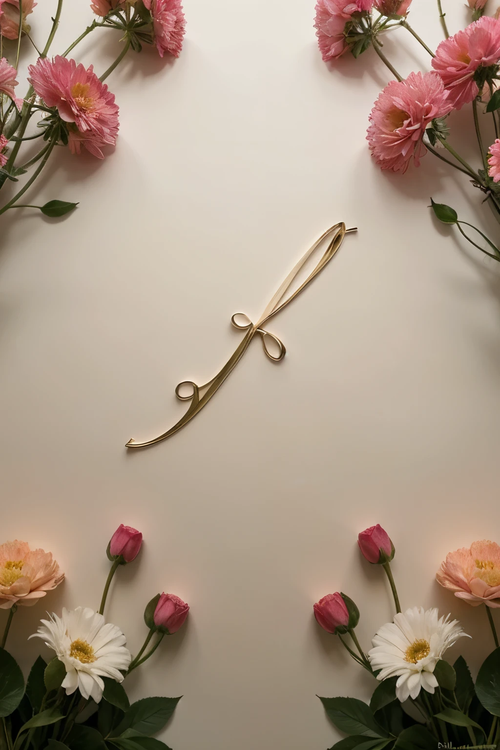 Initial name art, flower background, HD effect