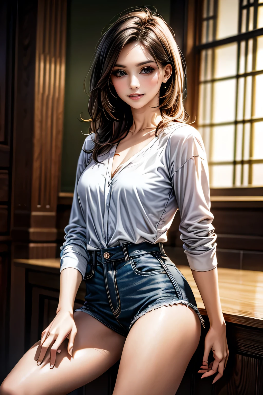 (masterpiece:1.2, Highest quality), (Realistic, photoRealistic:1.4), Beautiful illustrations,
Looking at the audience, whole body, Front view:0.6,
1 female, 40 years old, Tight waist、Beautiful Hair, Beautiful Face, Beautiful and detailed, Beautiful clavicle, Beautiful body, Beautiful breasts, Beautiful thighs, Beautiful legs, Beautiful fingers, Perfect Anatomy:1.3, Perfect Anatomy、(Casual Fashion)