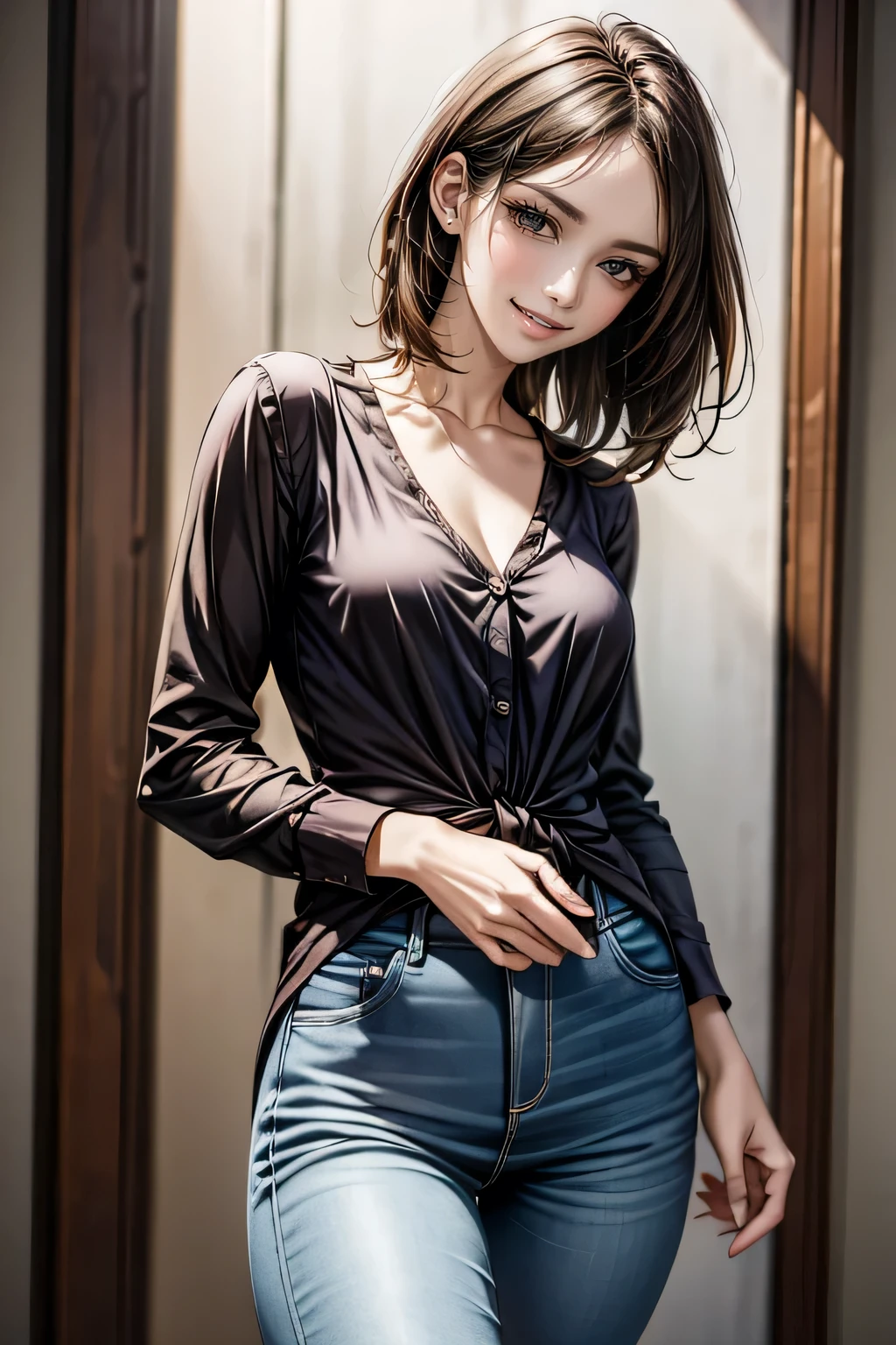 (masterpiece:1.2, Highest quality), (Realistic, photoRealistic:1.4), Beautiful illustrations, 
Looking at the audience, whole body, Front view:0.6, 
1 female, 40 years old, Tight waist、Beautiful Hair, Beautiful Face, Beautiful and detailed, Beautiful clavicle, Beautiful body, Beautiful breasts, Beautiful thighs, Beautiful legs, Beautiful fingers, Perfect Anatomy:1.3, Perfect Anatomy、(Casual Fashion)