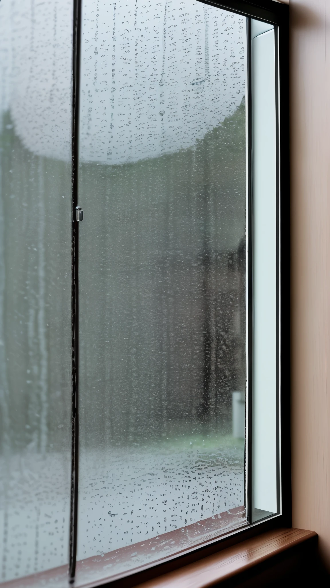 hostel、window、rain、Downpour of rain