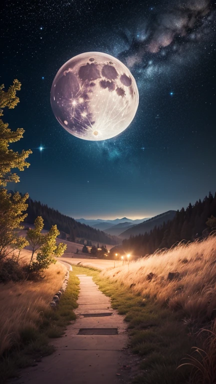 Moderate, Starry Sky, flash, full moon