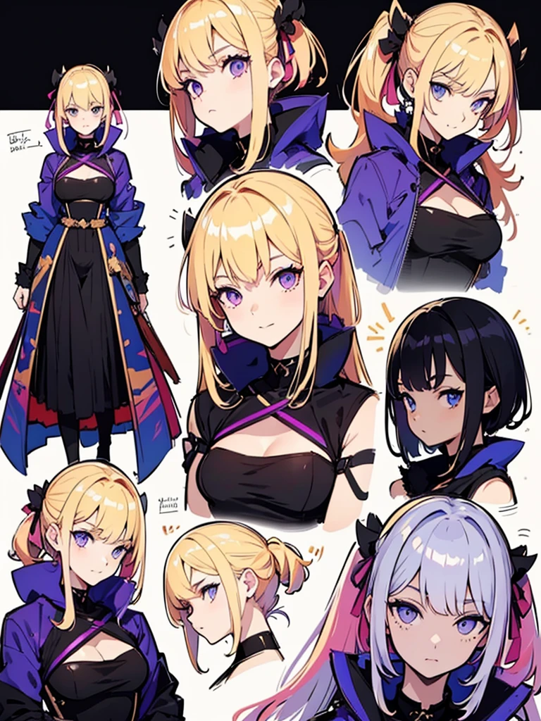 The flames flicker,Blonde,Purple eyes,smile,beauty,((Holographic)),rinwell,(High resolution), (8k), (Very detailed), (4K), (Pixiv), Perfect Face, Beautiful eyes and face, (Highest quality), (Very detailed), Detailed face and eyes,1 girl,whole body, Artistic elements add depth to the work,Katsushika Hokusai,sketch (Character design sheet, same characters, whole body, Three-View, front, ~ ~ ~ ~ side, return) 1 female, Nervous,Cowboy Shot,,(Very bright:1.1), White Background, [1 Girl:7], (Tilt your head:1.2), ([sketch|watercolor \(Moderate\)]:1.15)