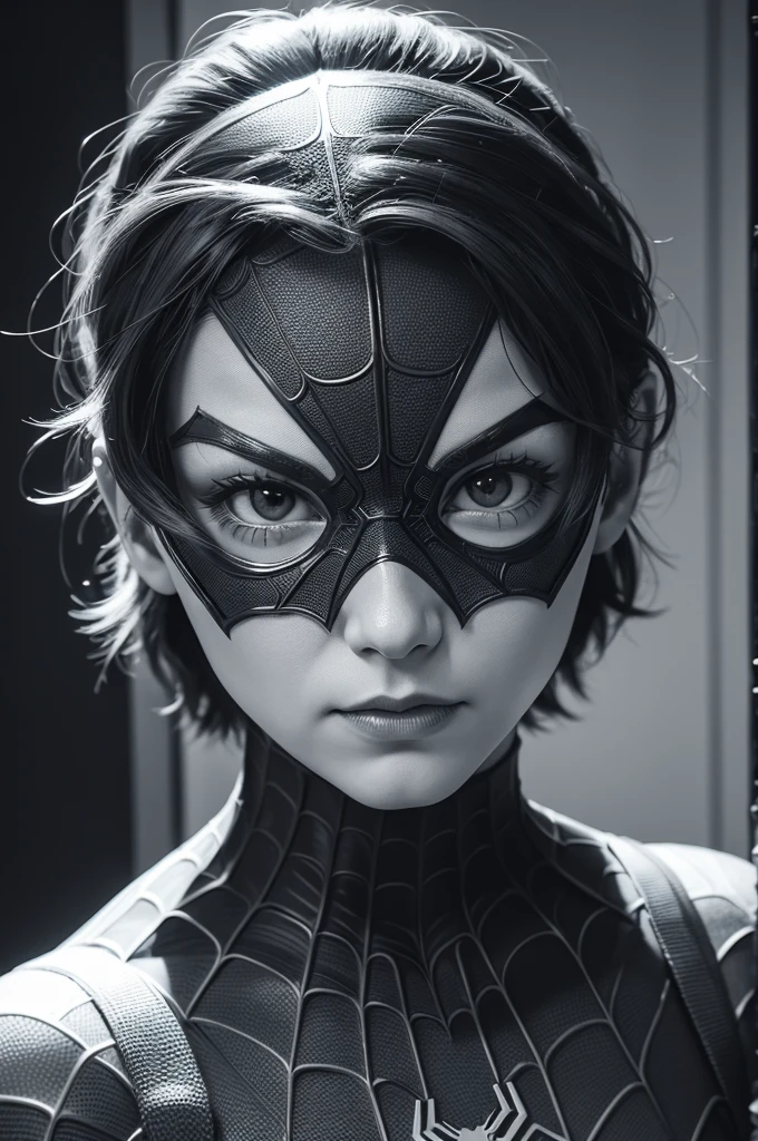 A photograph of Spider-Man, without mask, the 20s, bonitas, face detailed, looking at the camera, portraite, 8k hd, high qualiy