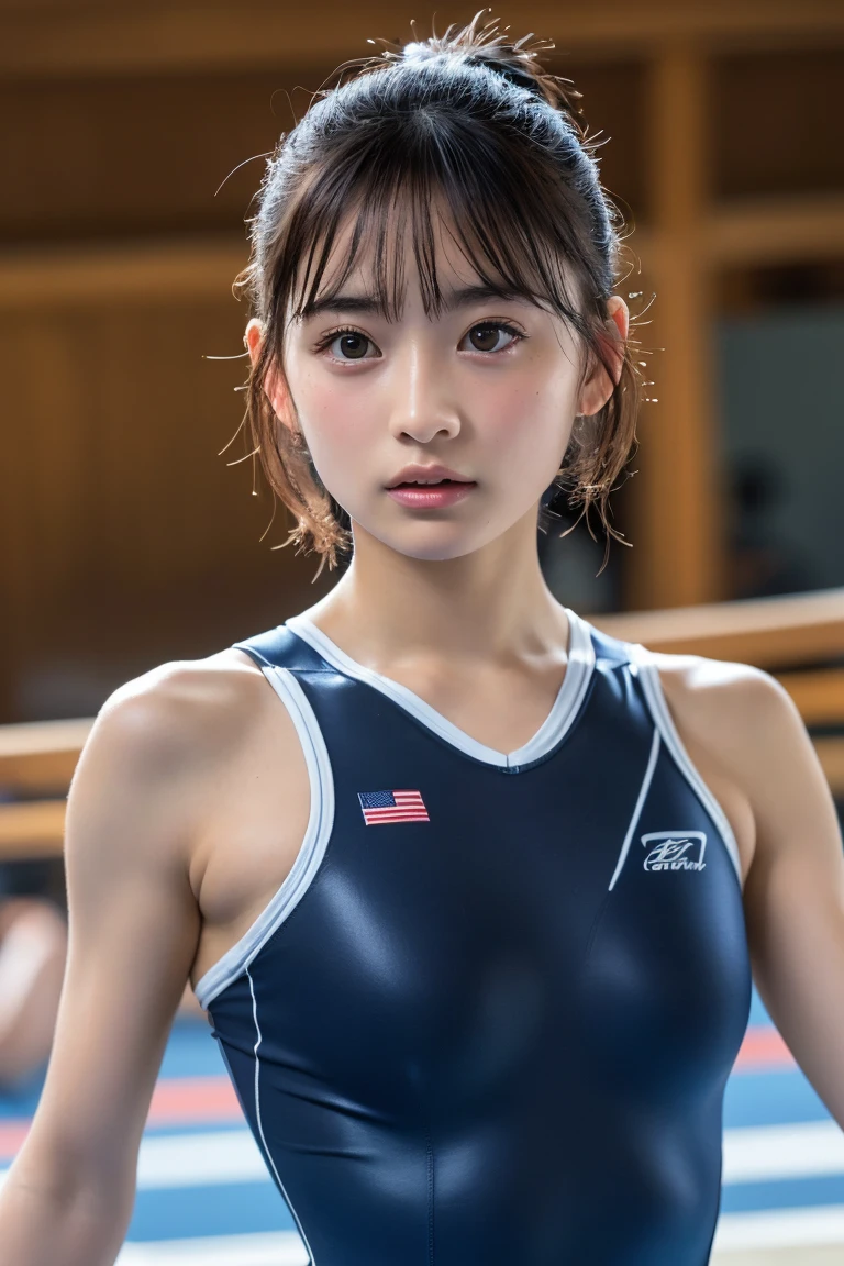 (8k, RAW Photos,Highest quality, High resolution:1.1), (Ultra-realistic:1.4),(Realistic, Realistic:1.3),The Beauty of Japan、((Upper Body:1.3))、Gymnastics Team - Flexible Leotards and Grips