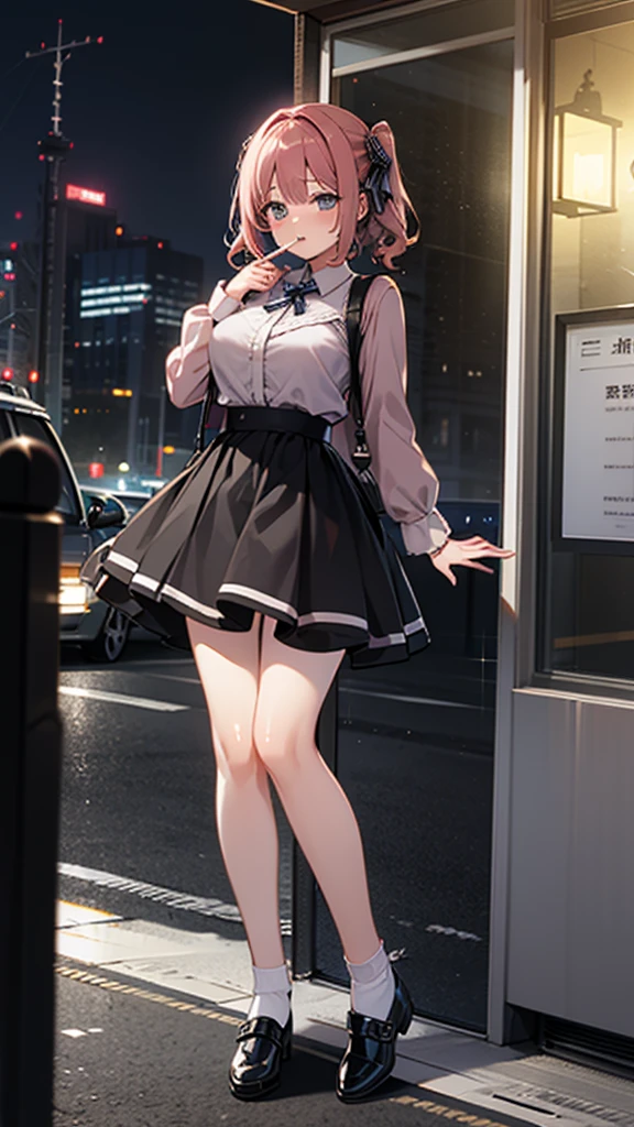 masterpiece, Top-class, Spring Dresses, Colored Hair, Outdoor, Magazine Cover, Sheer short skirt,, suspenders, Light tulle, Wide Hips, Narrow waist, Smooth, soft and delicate skin　Making jam