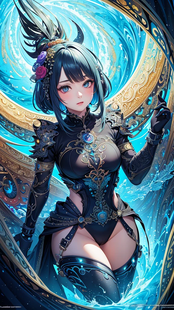 (masterpiece, top quality, best quality, official art, beautiful and aesthetic:1.2), (1girl), extreme detailed,(fractal art:1.3),colorful,highest detailed