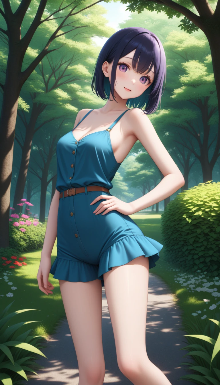 Highest quality,Very high resolution,One girl,solo,whole body,snow,town,, Blue Hair,Green Eyes,JK,,