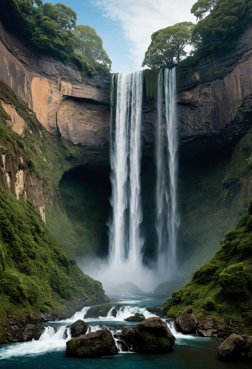 Unearthly pride with waterfalls