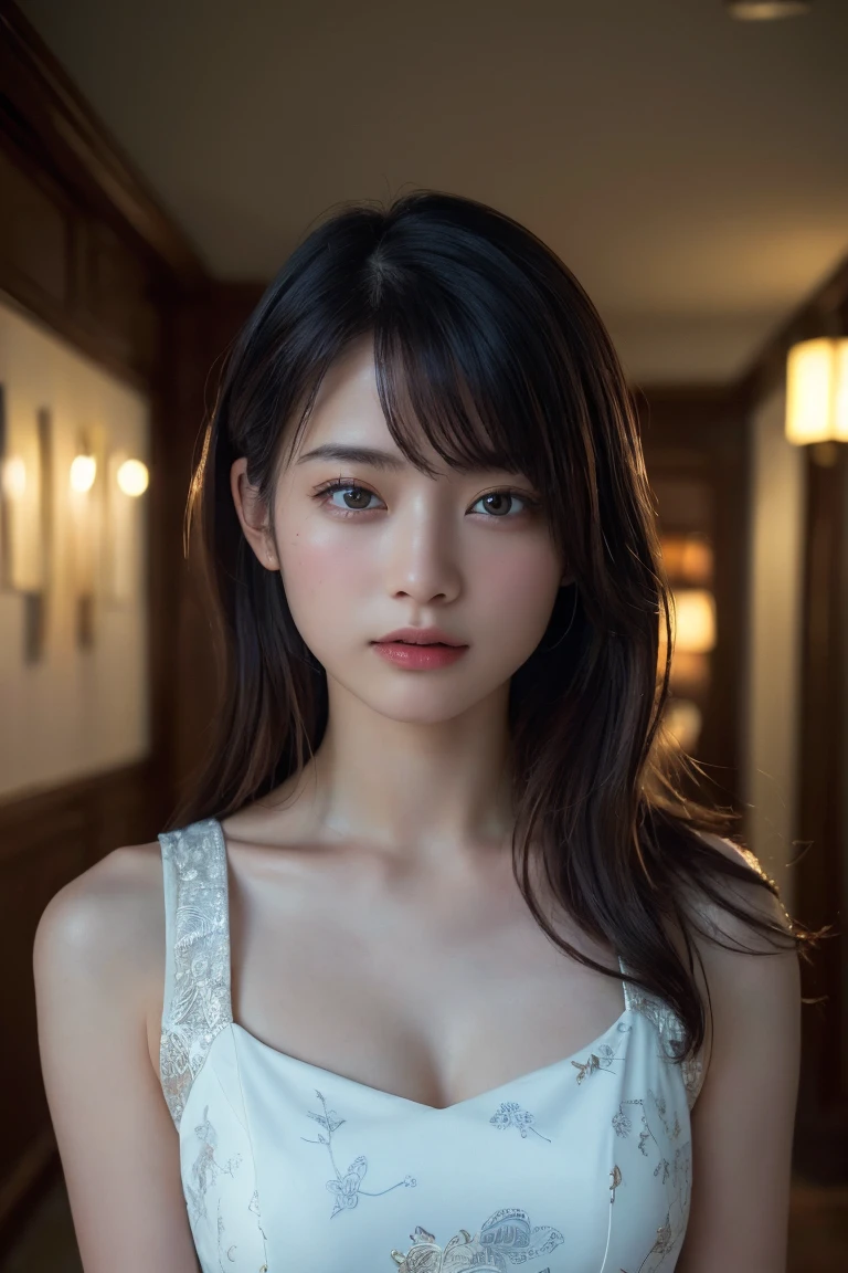 (Small Tits), (18-year-old), (very small head), dawn, sunlight, (Perfect body:1.1), (8k), (Very delicate and beautiful), (highest quality:1.0), (Realistic), Realistic Shadows, (High resolution:1.0), Detailed skin, Very detailed, the body is slim, (Beautiful Hair, Real Hair, Thinning hair), blush, Realistic, Realistic Face, Realistic eyes, Small eyes, smile, (eyeliner), (mascara), (eye shadow), whole body、Nipples、Blue Hair、short hair