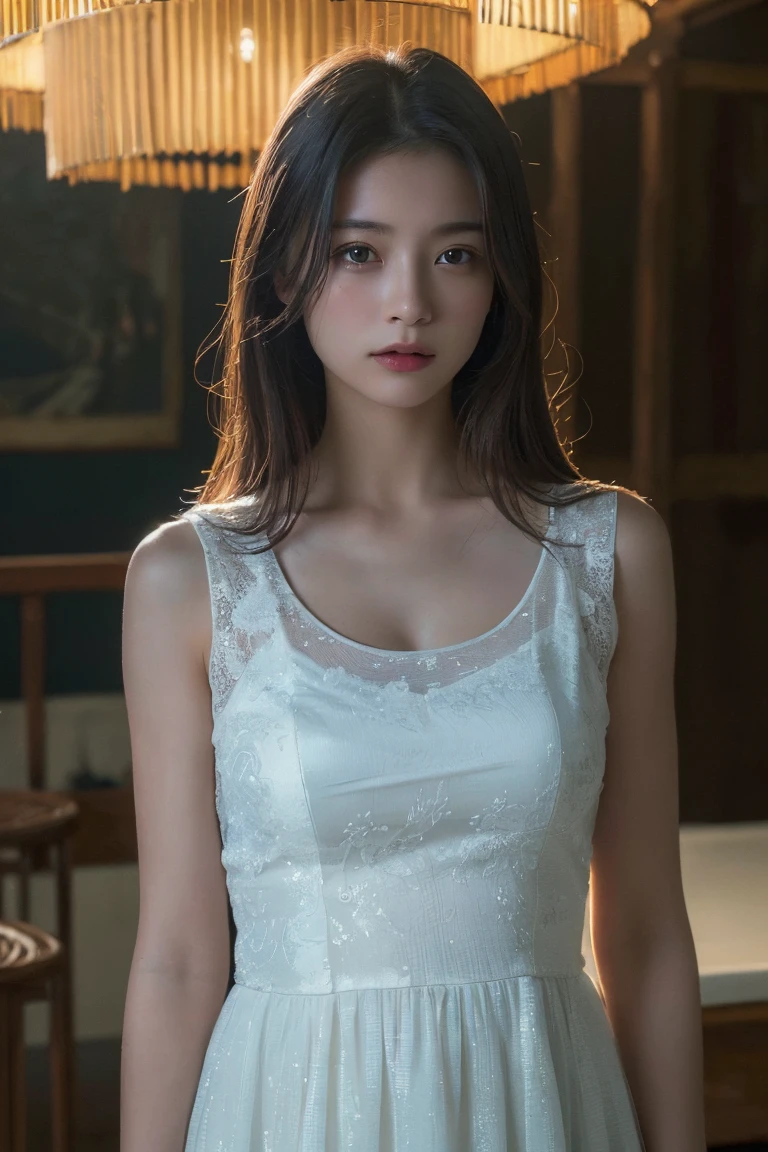 (Highest quality:1.4),(masterpiece:1.4),(Realistic:1.4),(Realistic:1.2),(超High resolution, RAW Photos:1.4),(High resolution, Very detailed:1.2),(8k:1.2),Movie Photos,a photo of a dark-haired,One Girl,alone,wear ,((China dress))、((Upper Body:1.3))