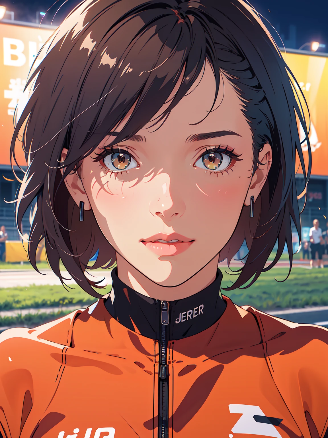 nbdy-julia-sd15, beautiful mature college woman, in track outfit, outside on track field, ((slim, petite)), photorealistic, photo, masterpiece, realistic, realism, photorealism, high contrast, photorealistic digital art trending on Artstation 8k HD high definition detailed realistic, detailed, skin texture, hyper detailed, realistic skin texture, armature, best quality, ultra high res, (photorealistic:1.4),, high resolution, detailed, raw photo, sharp re, by lee jeffries nikon d850 film stock photograph 4 kodak portra 400 camera f1.6 lens rich colors hyper realistic lifelike texture dramatic lighting unrealengine trending on artstation cinestill 800
